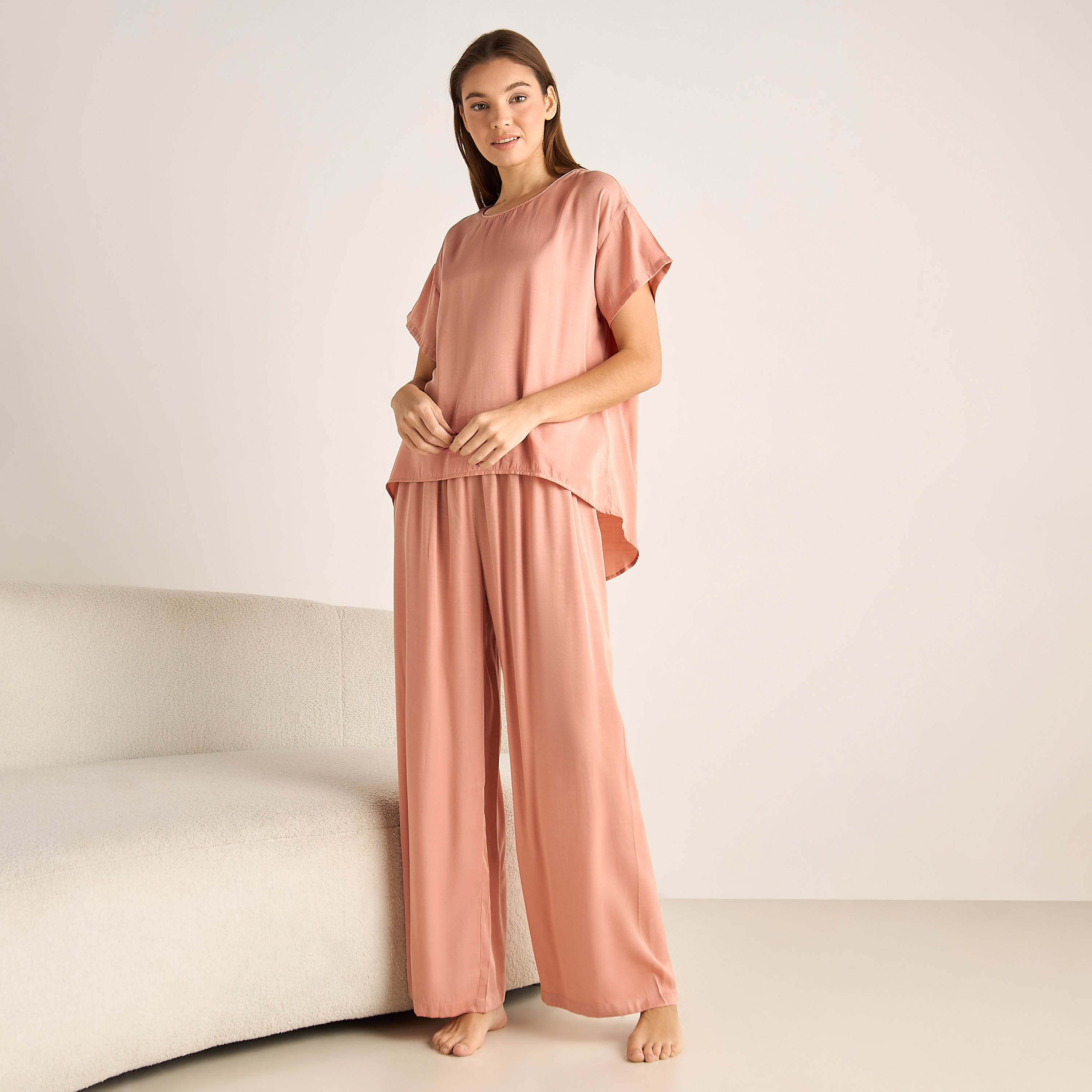 Pyjama Set Top and Pants Satin-women-clothing-nightwear-pyjamas-longsets-image-1