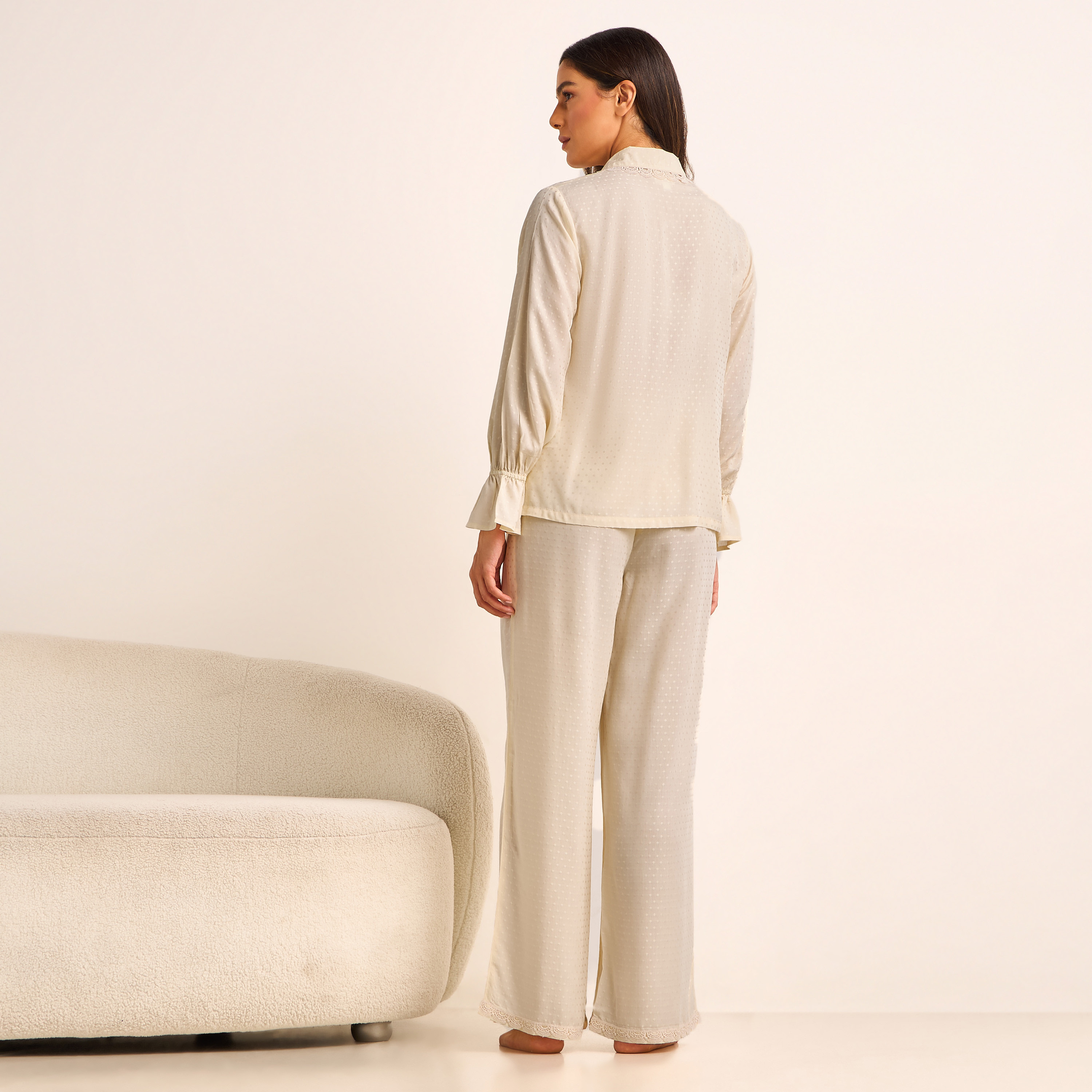Pyjama Set Button-Down Shirt & Trousers Viscose-women-clothing-nightwear-pyjamas-longsets-image-3