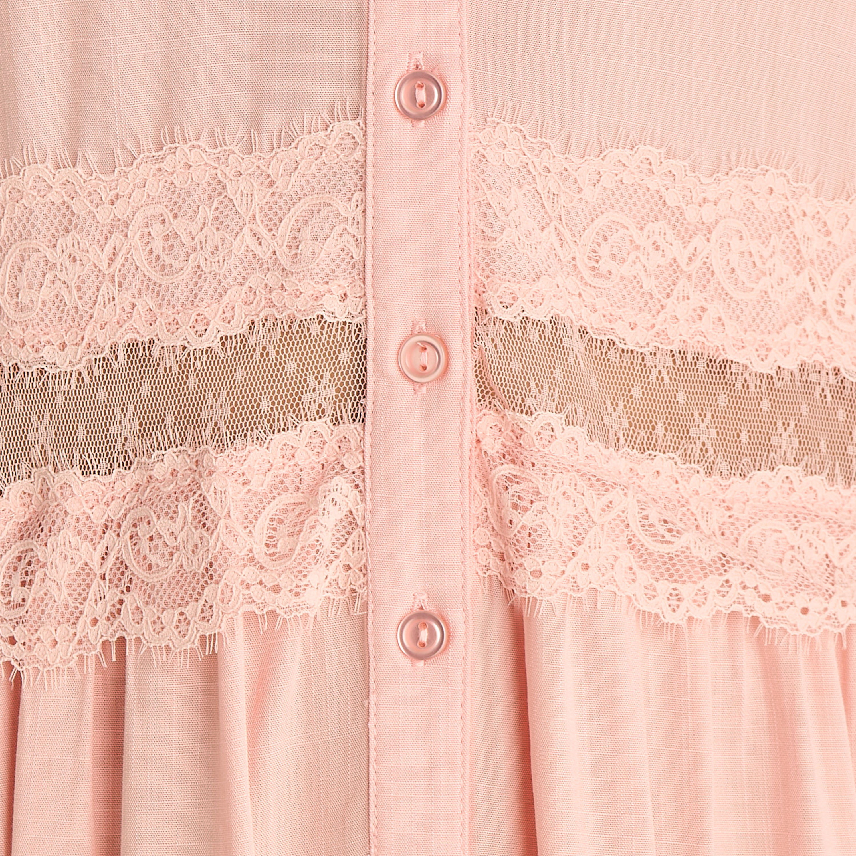 Night Dress with 3/4 Sleeves and Lace Trim-women-clothing-nightwear-nighties-image-5