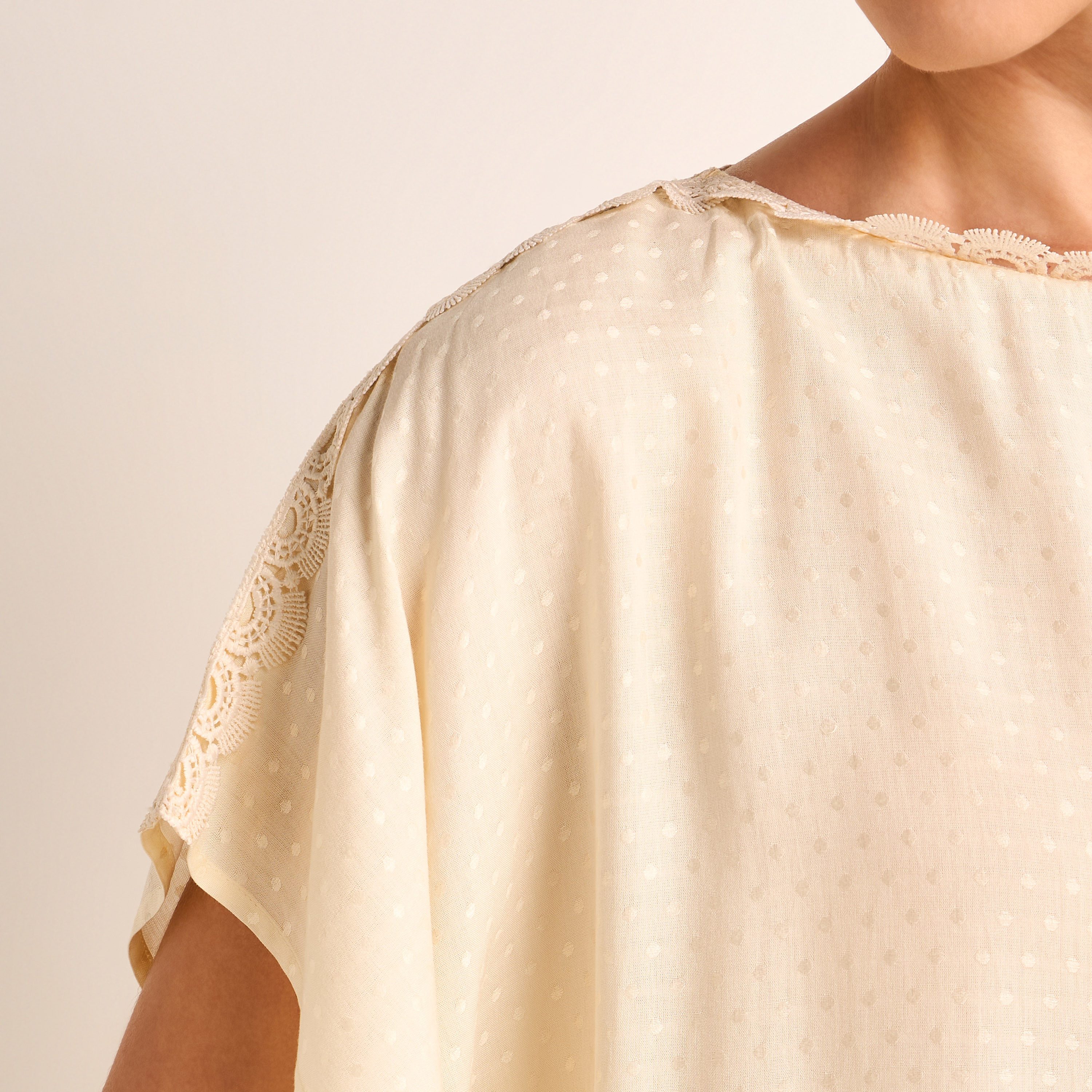 Midi Kaftan Night Dress Short Sleeves Lace Trim Viscose-women-clothing-nightwear-nighties-image-2