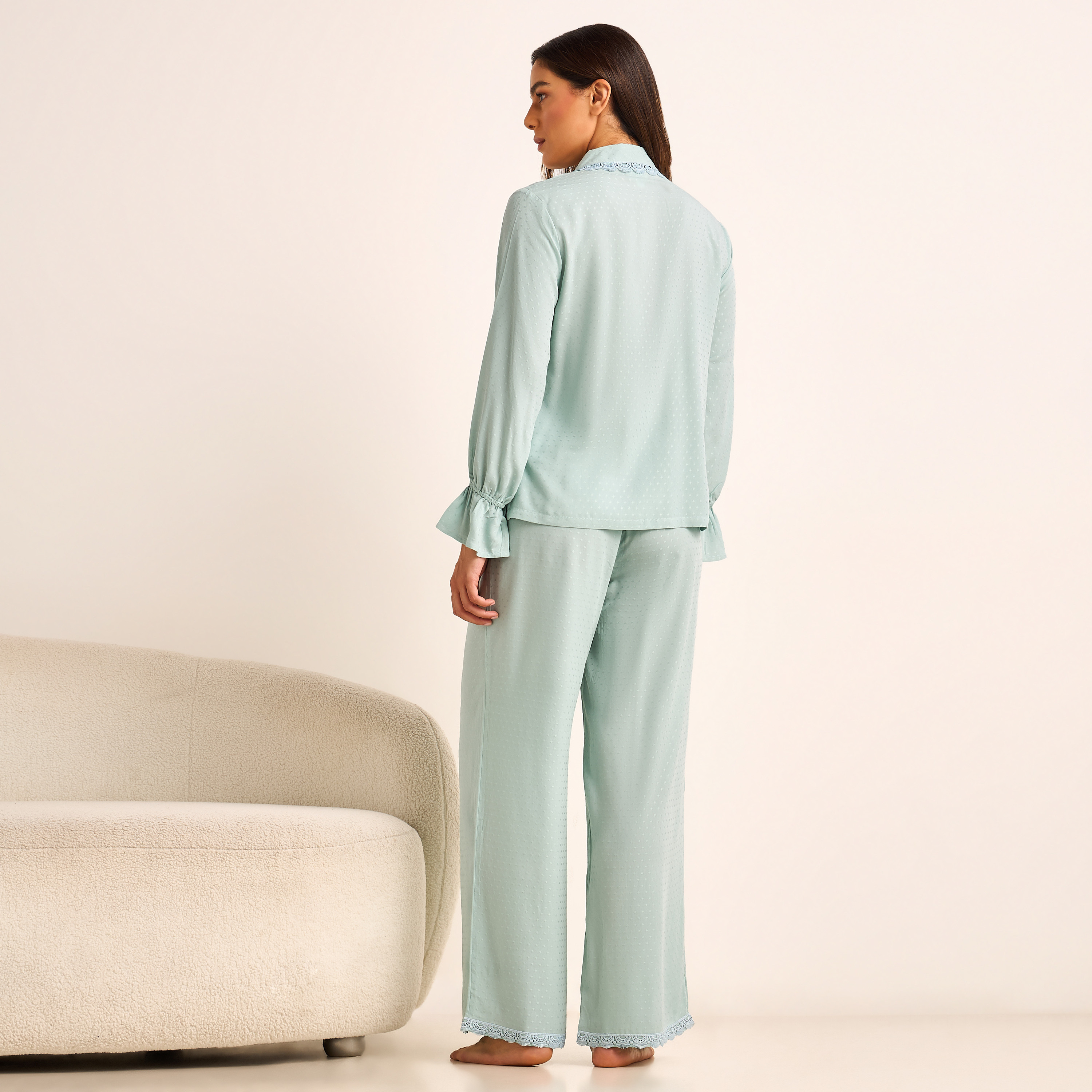 Pyjama Set Button-Down Shirt & Trousers-women-clothing-nightwear-pyjamas-longsets-image-3