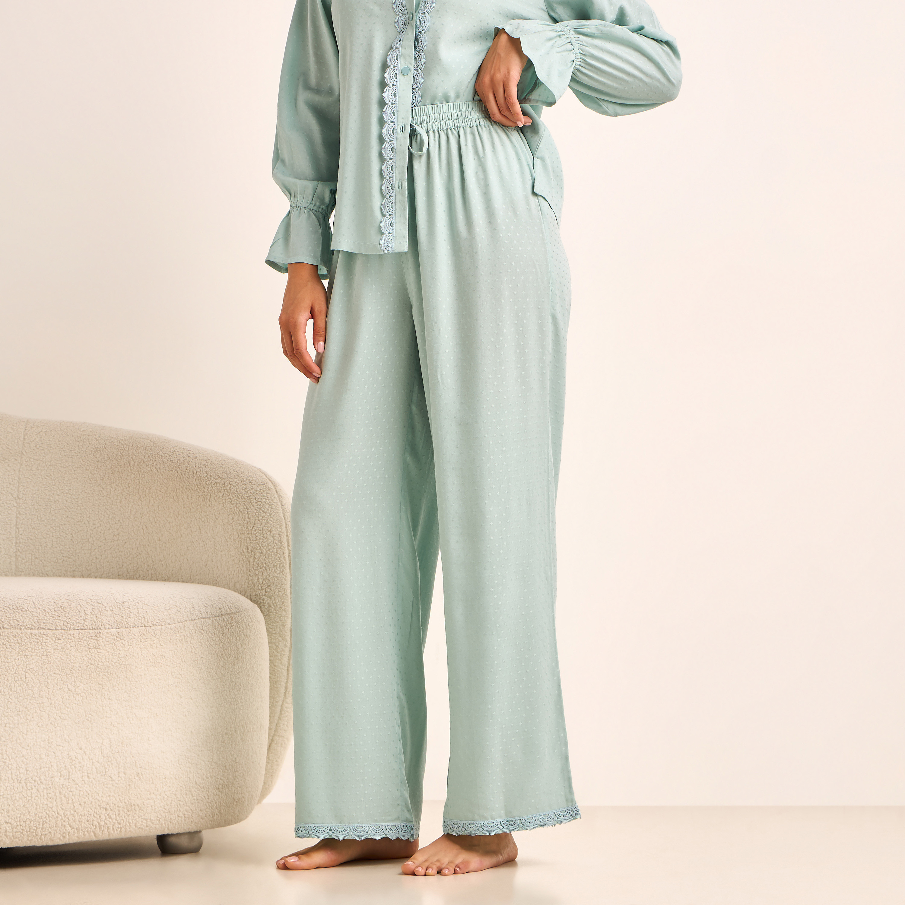 Pyjama Set Button-Down Shirt & Trousers-women-clothing-nightwear-pyjamas-longsets-image-4