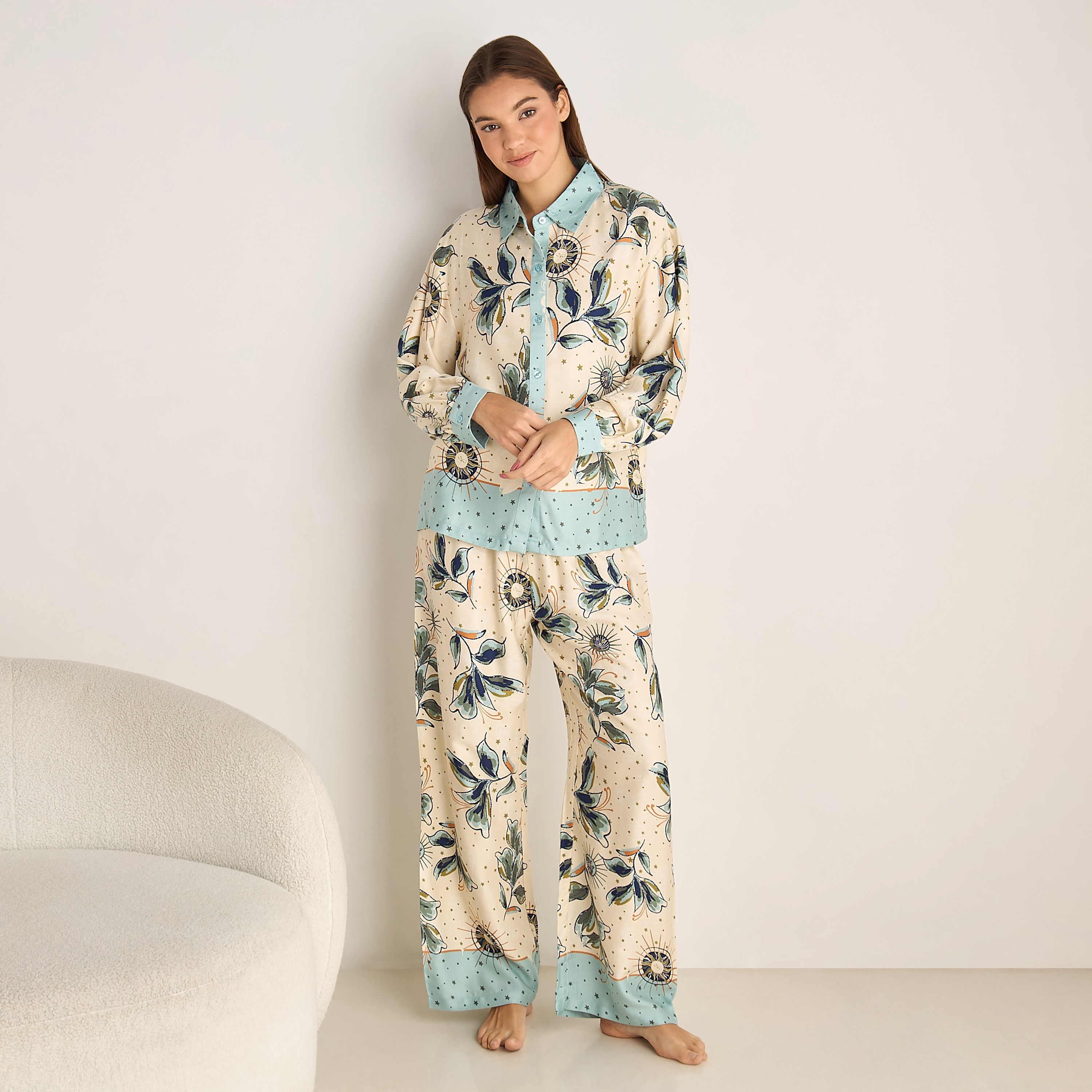 Pyjama Set Shirt and Pants Viscose-women-clothing-nightwear-pyjamas-longsets-image-1