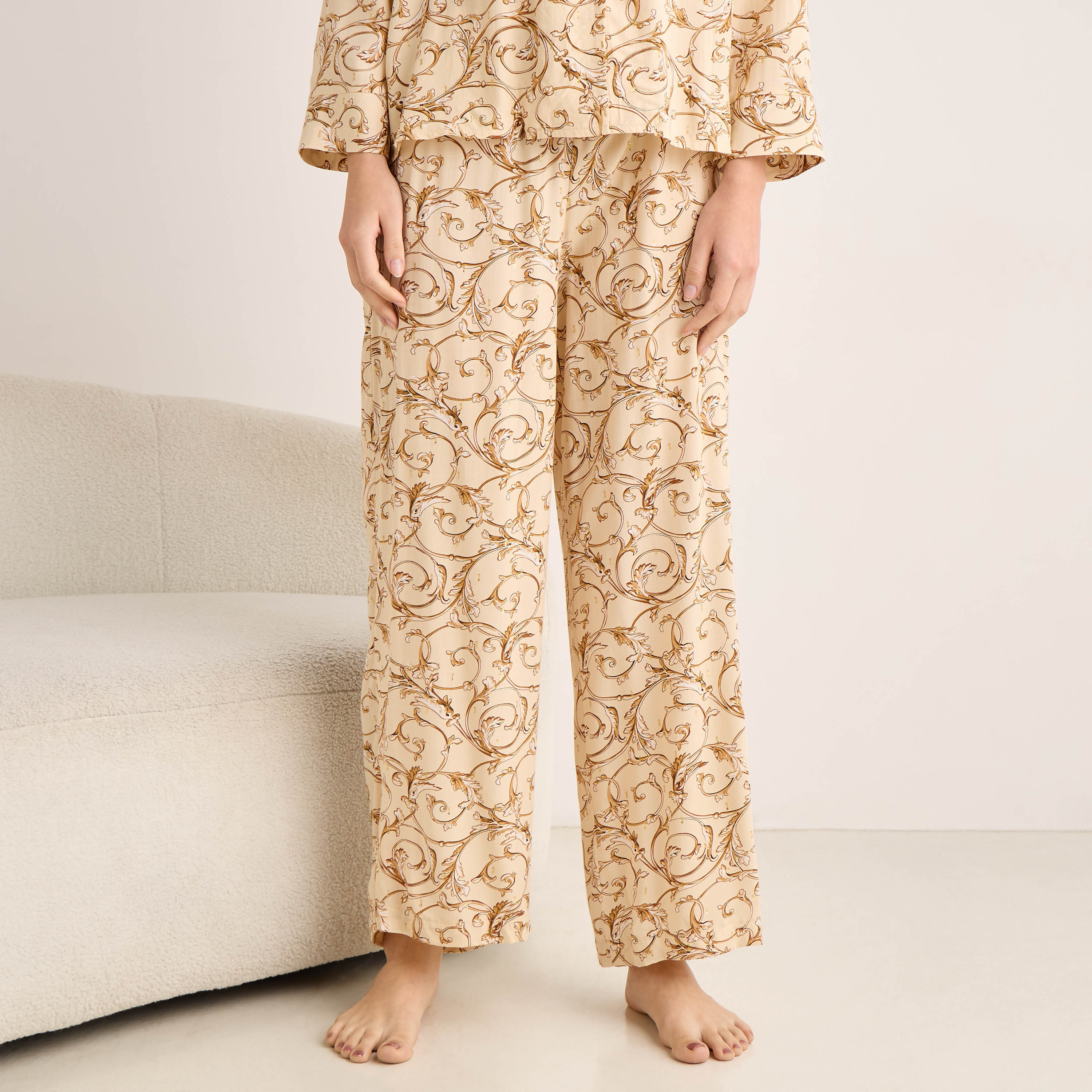 Pyjama Set Button-Down Shirt & Trousers Viscose-women-clothing-nightwear-pyjamas-longsets-image-4