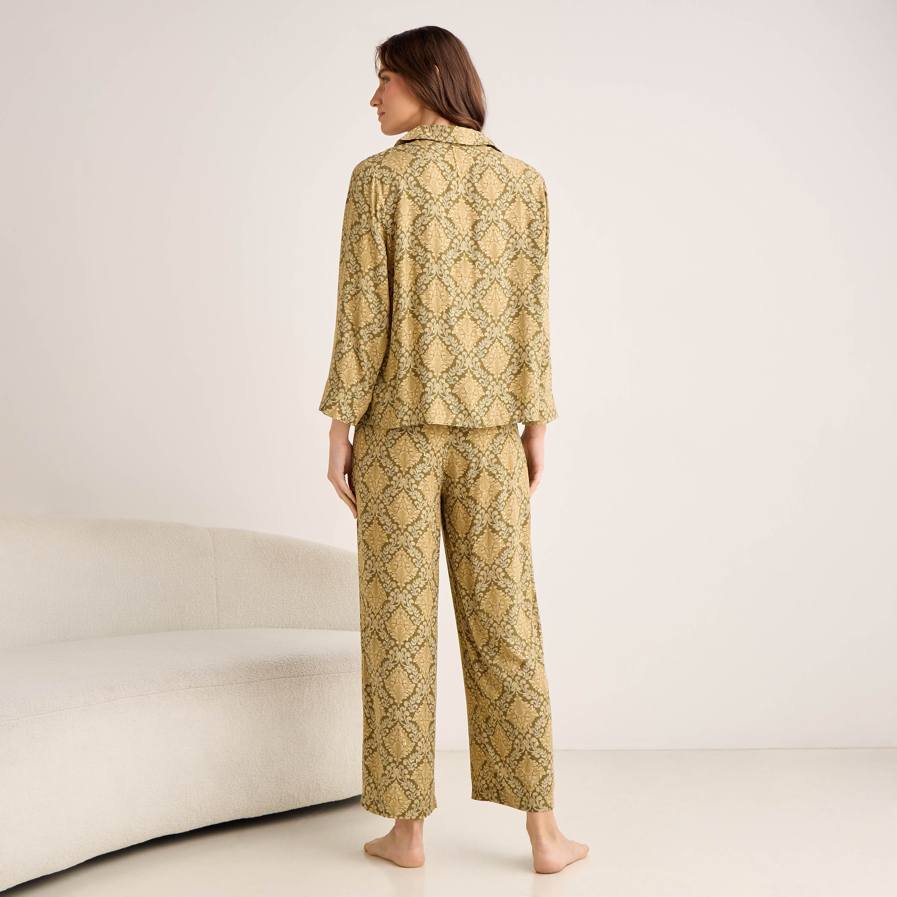 Pyjama Set Button-Down Shirt & Trousers Viscose-women-clothing-nightwear-pyjamas-longsets-image-3