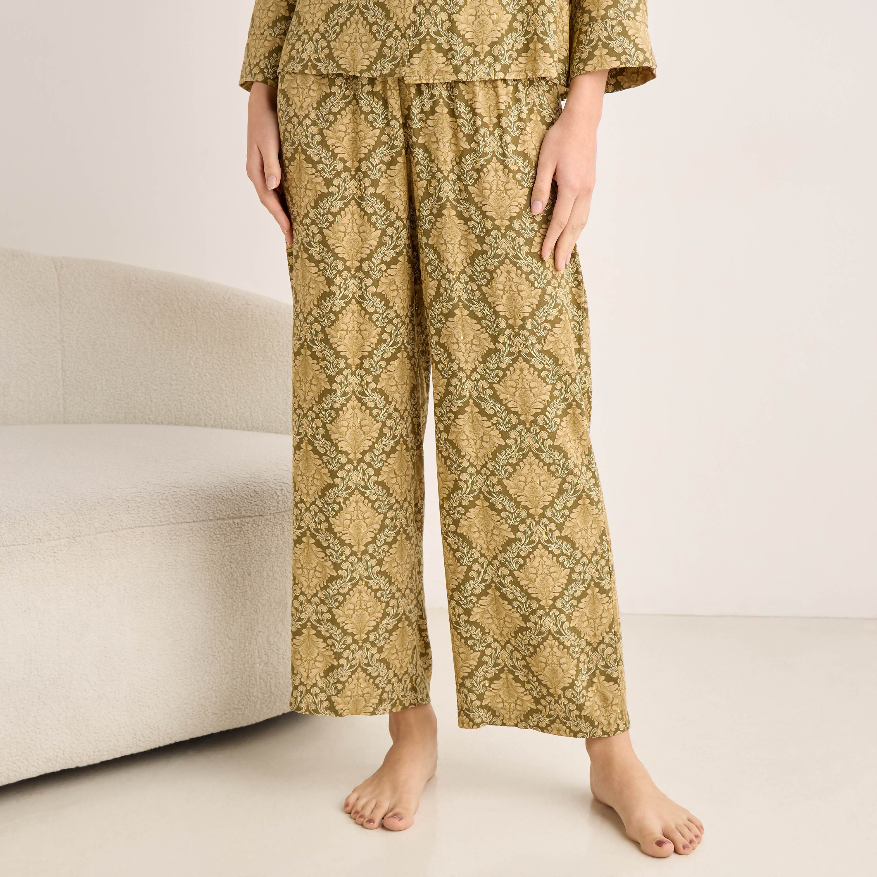 Pyjama Set Button-Down Shirt & Trousers Viscose-women-clothing-nightwear-pyjamas-longsets-image-4