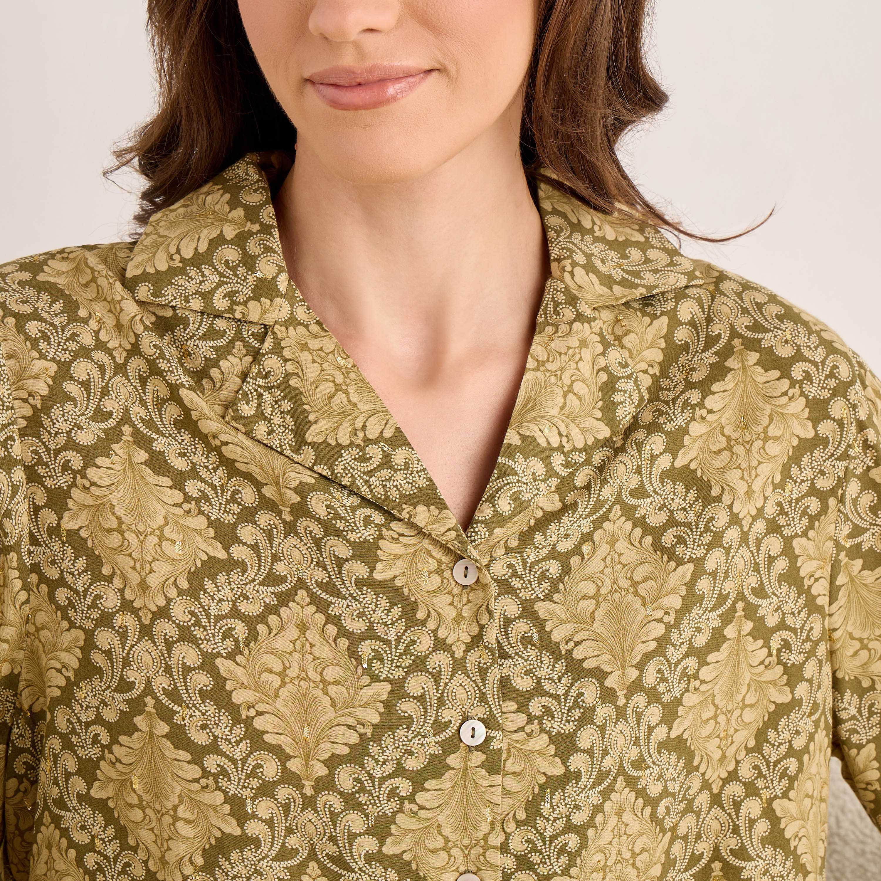Pyjama Set Button-Down Shirt & Trousers Viscose-women-clothing-nightwear-pyjamas-longsets-image-5