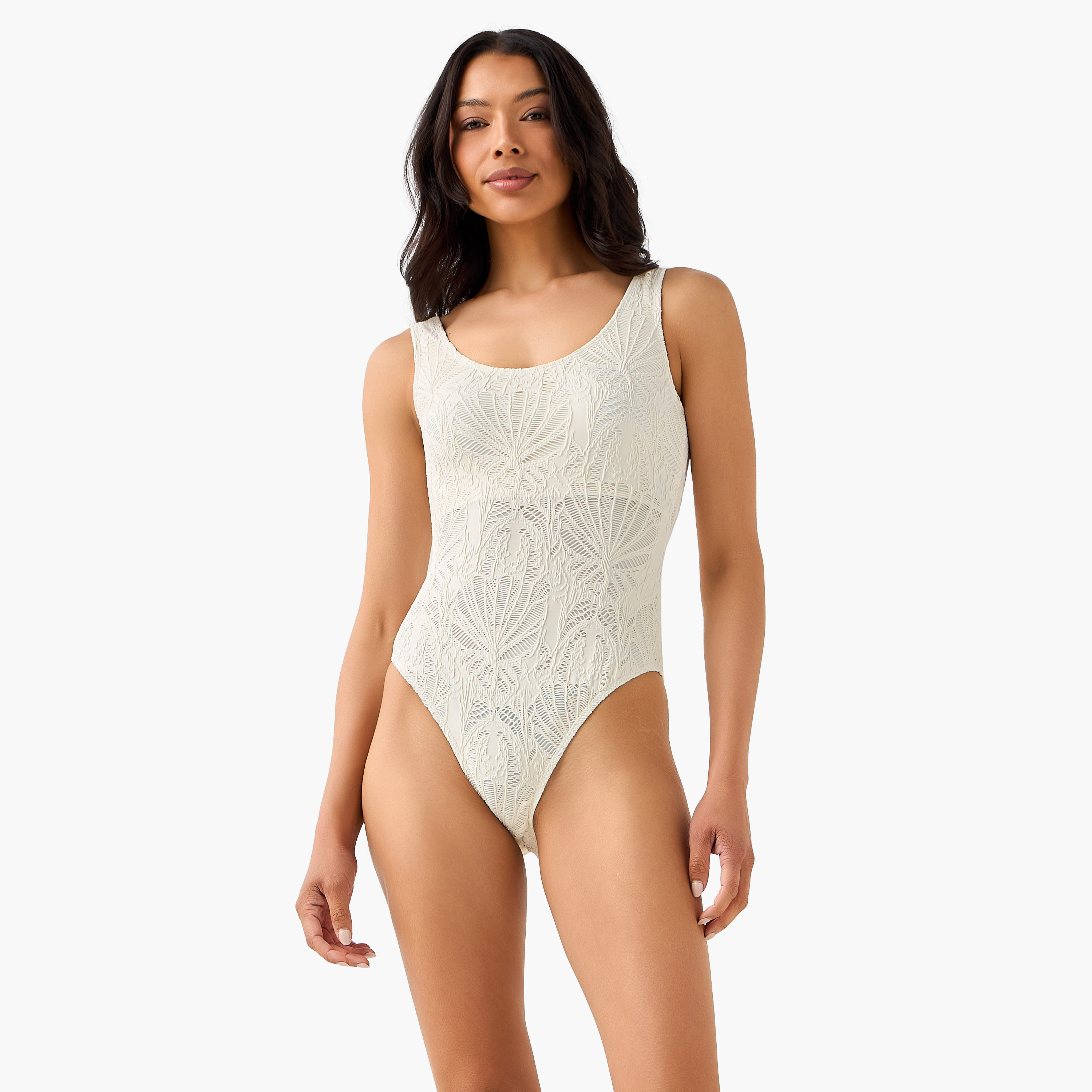 Textured Scoop Neck Swimsuit-women-clothing-swimandbeach-beachwear-image-3