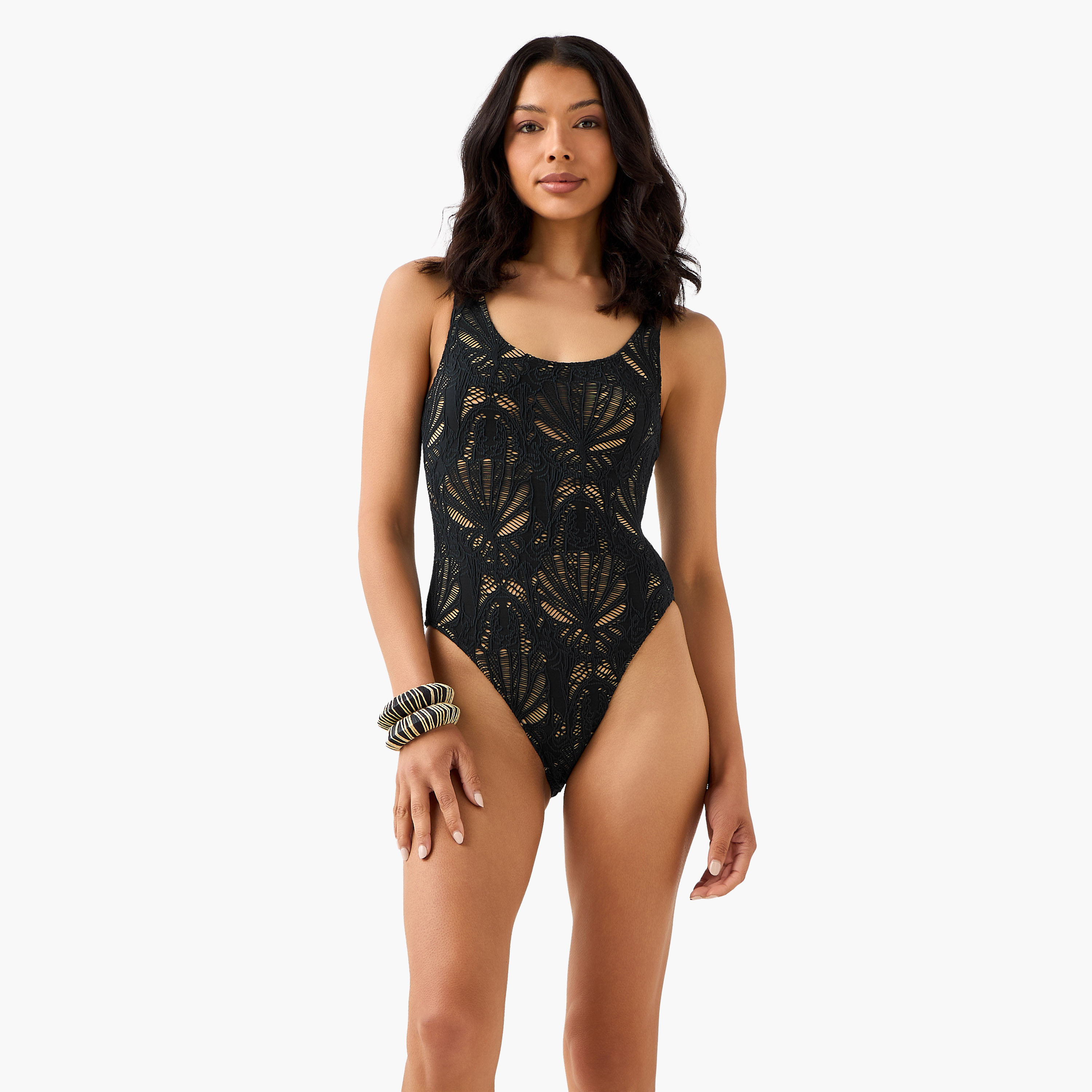 مايوه بياقة عميقة وملمس بارز-women-clothing-swimandbeach-beachwear-image-2