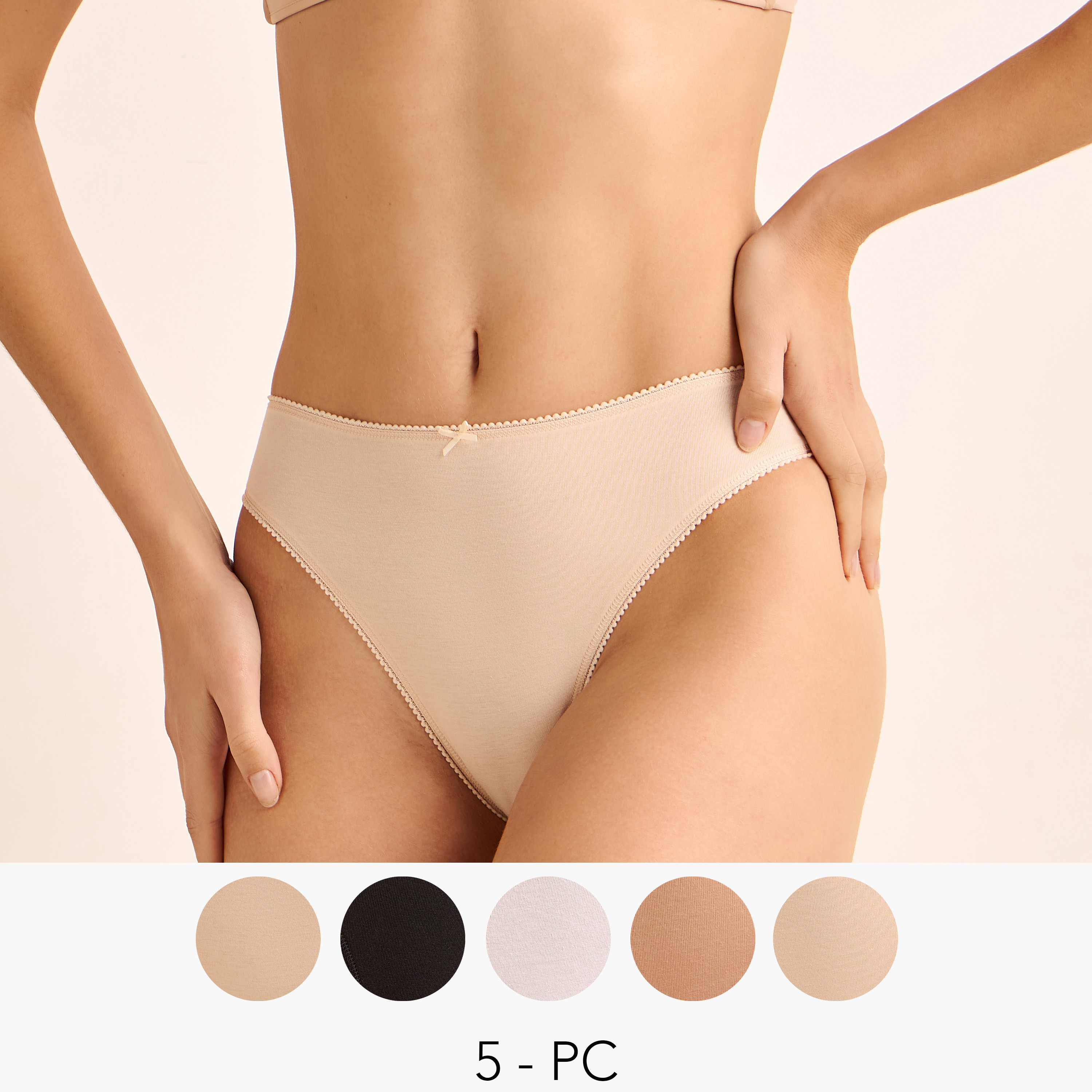 Set of 5 - Bikini Briefs with Lace Trim-women-clothing-lingerie-panties-image-1