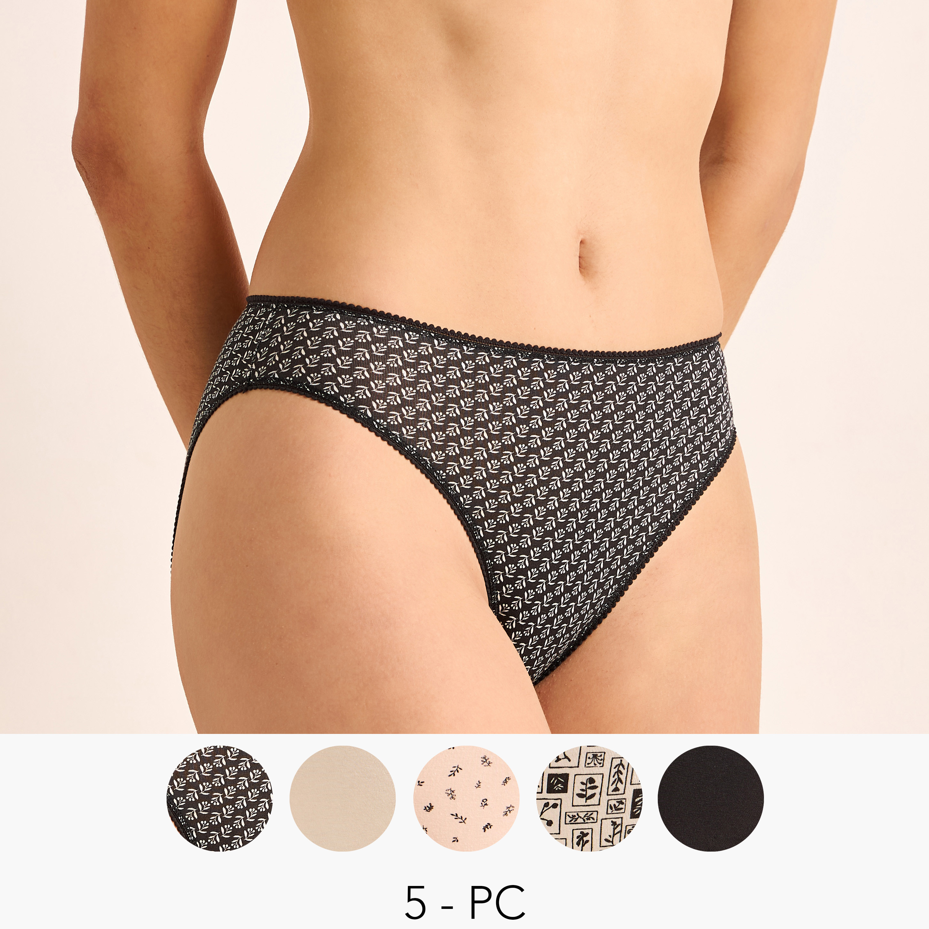 Set of 5 - Bikini Briefs with Assorted Design-women-clothing-lingerie-panties-image-1