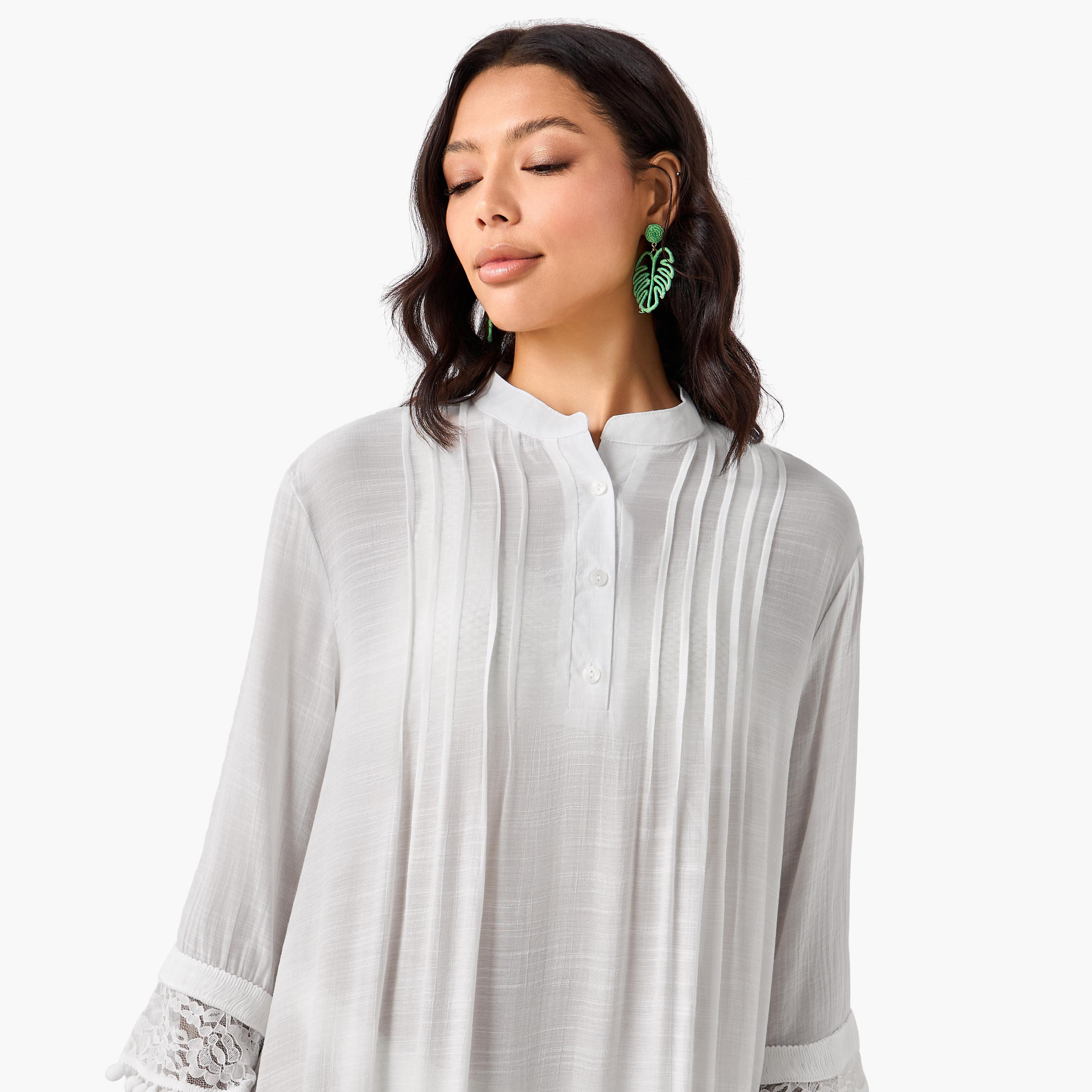 Women Lace Pom Pom Trim Cover-Up Top-women-clothing-swimandbeach-coverups-image-6