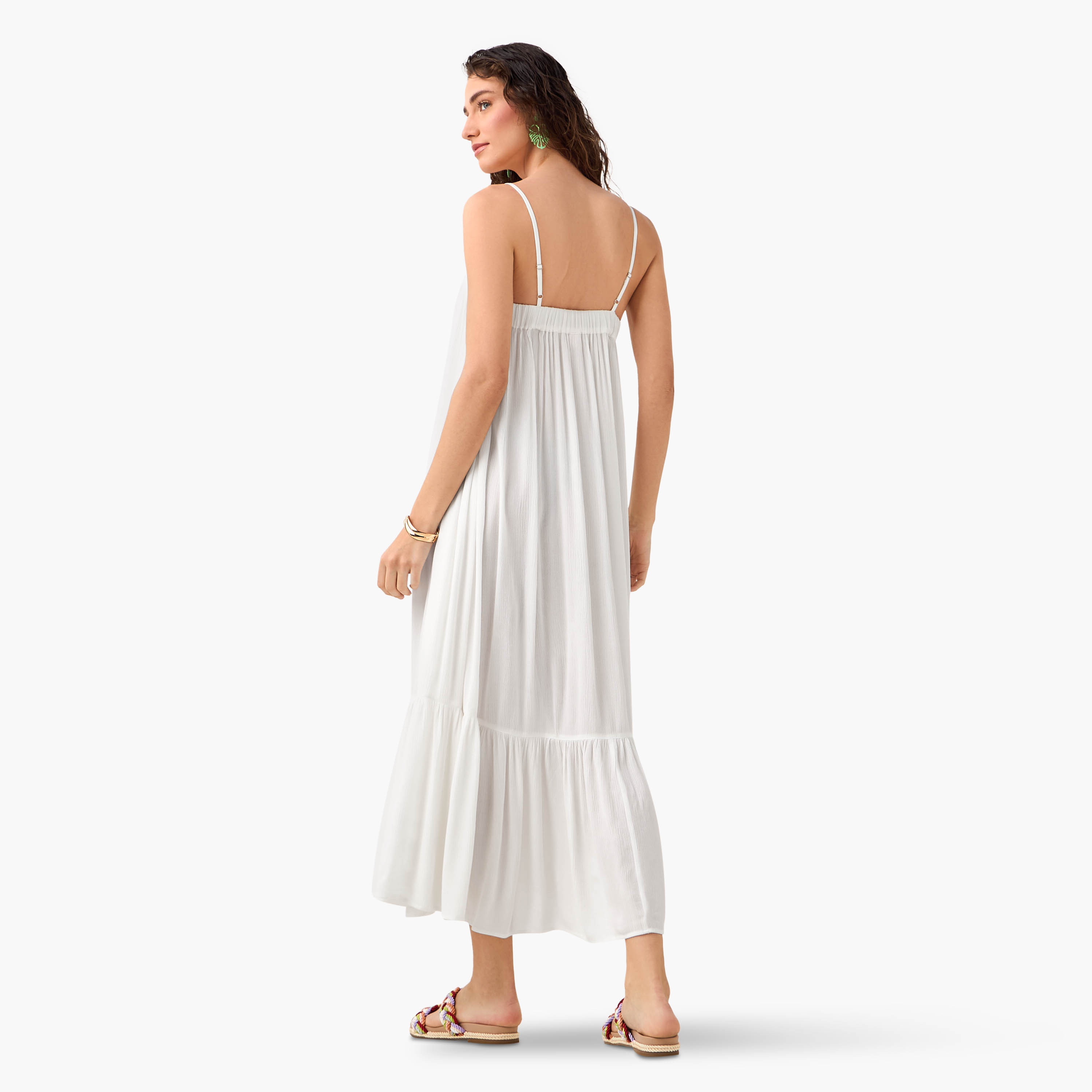 Strappy Maxi Length Viscose Dress with Textured Design-women-clothing-swimandbeach-beachwear-image-5