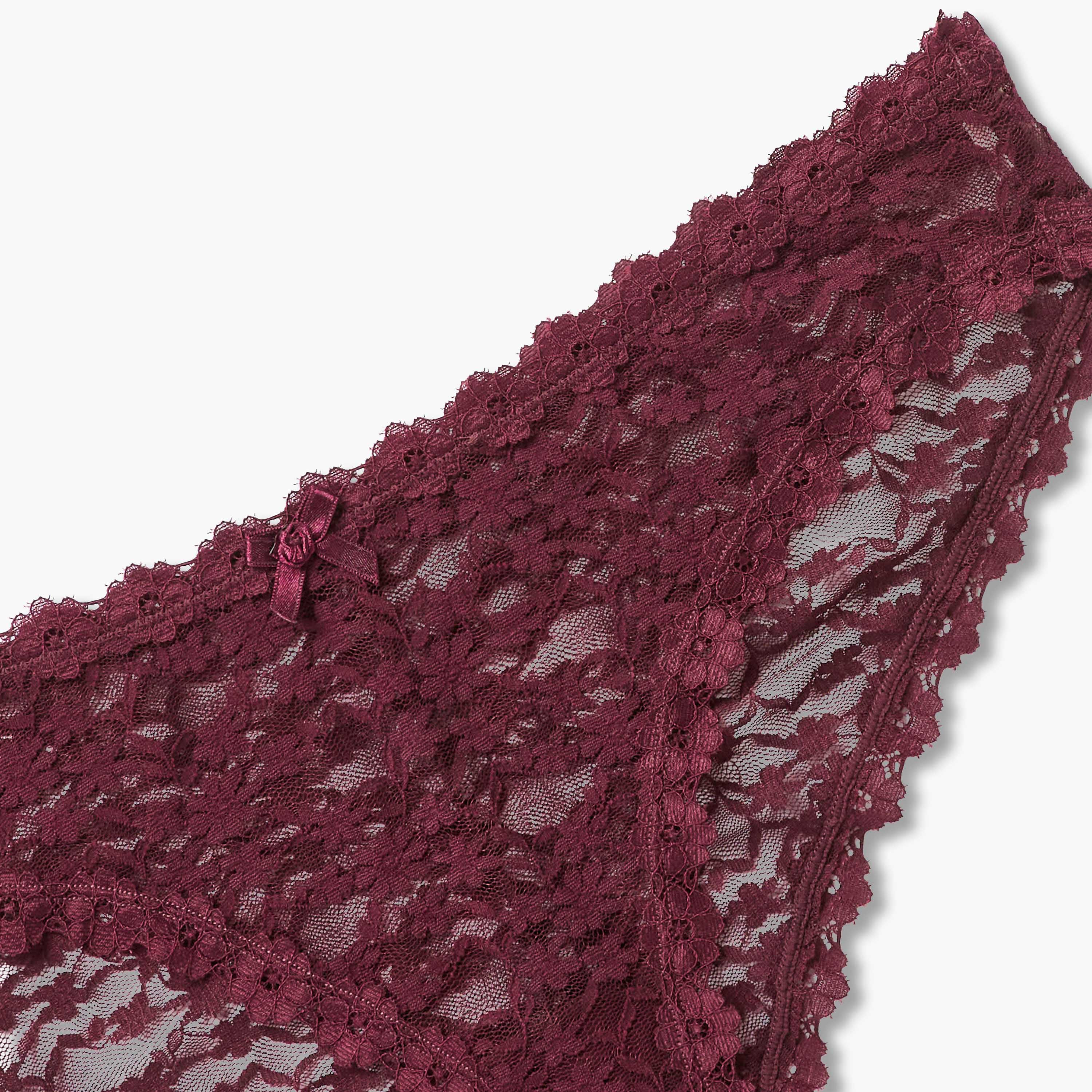 Briefs Bikini Mid Waist Floral Lace-women-clothing-lingerie-panties-image-3
