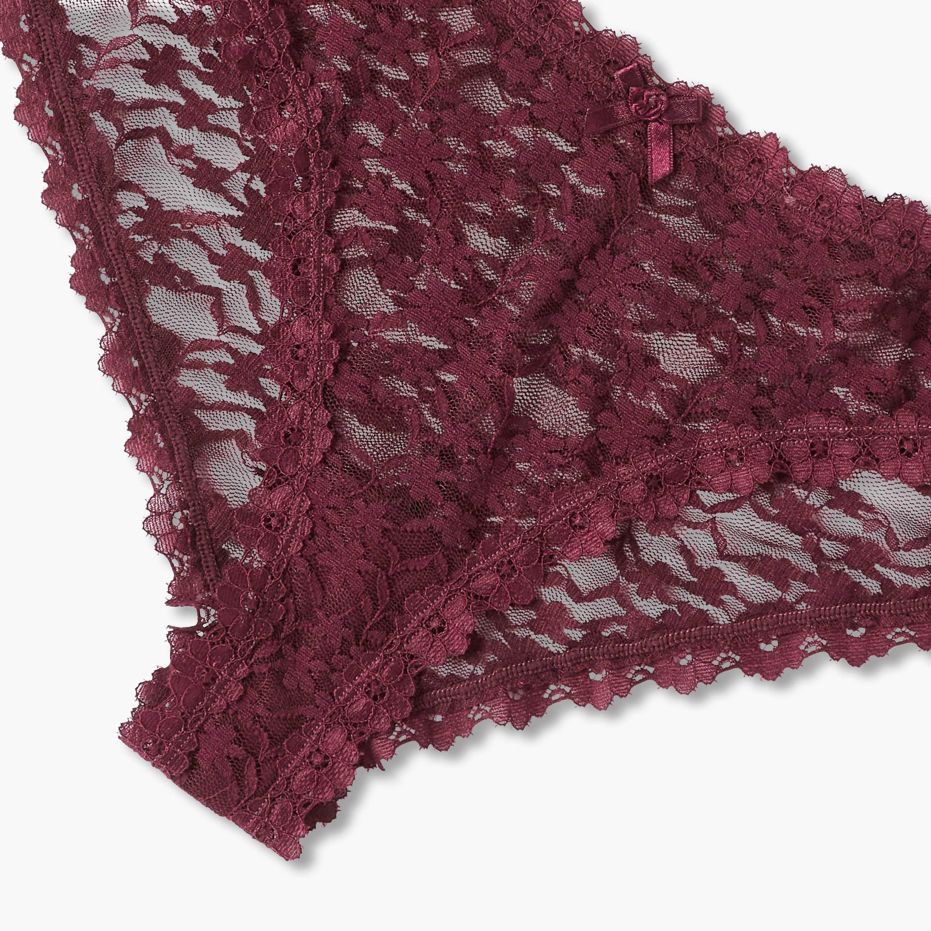 Briefs Bikini Mid Waist Floral Lace-women-clothing-lingerie-panties-image-4