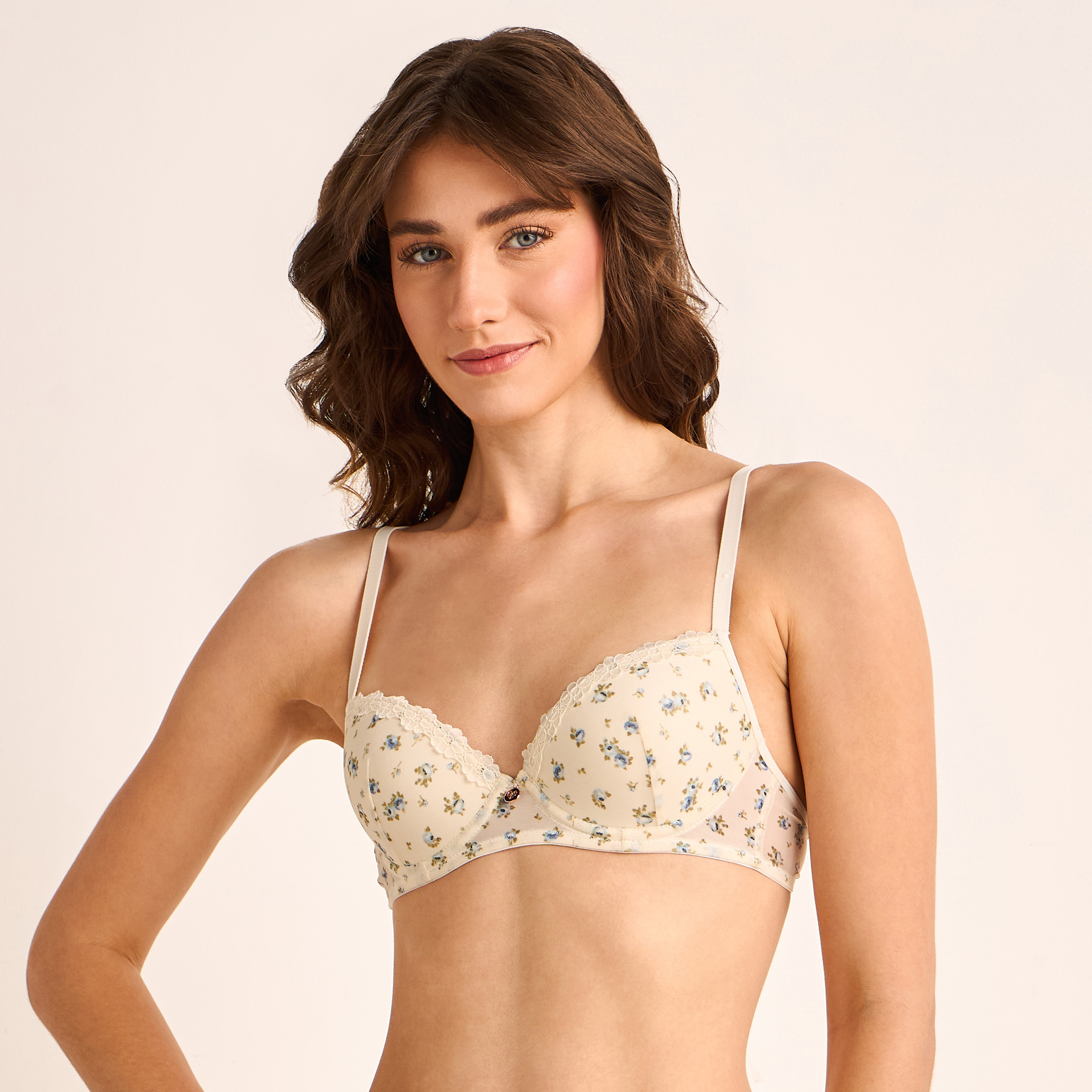 Demi Bra with Floral Print Mesh-women-clothing-lingerie-bras-image-1