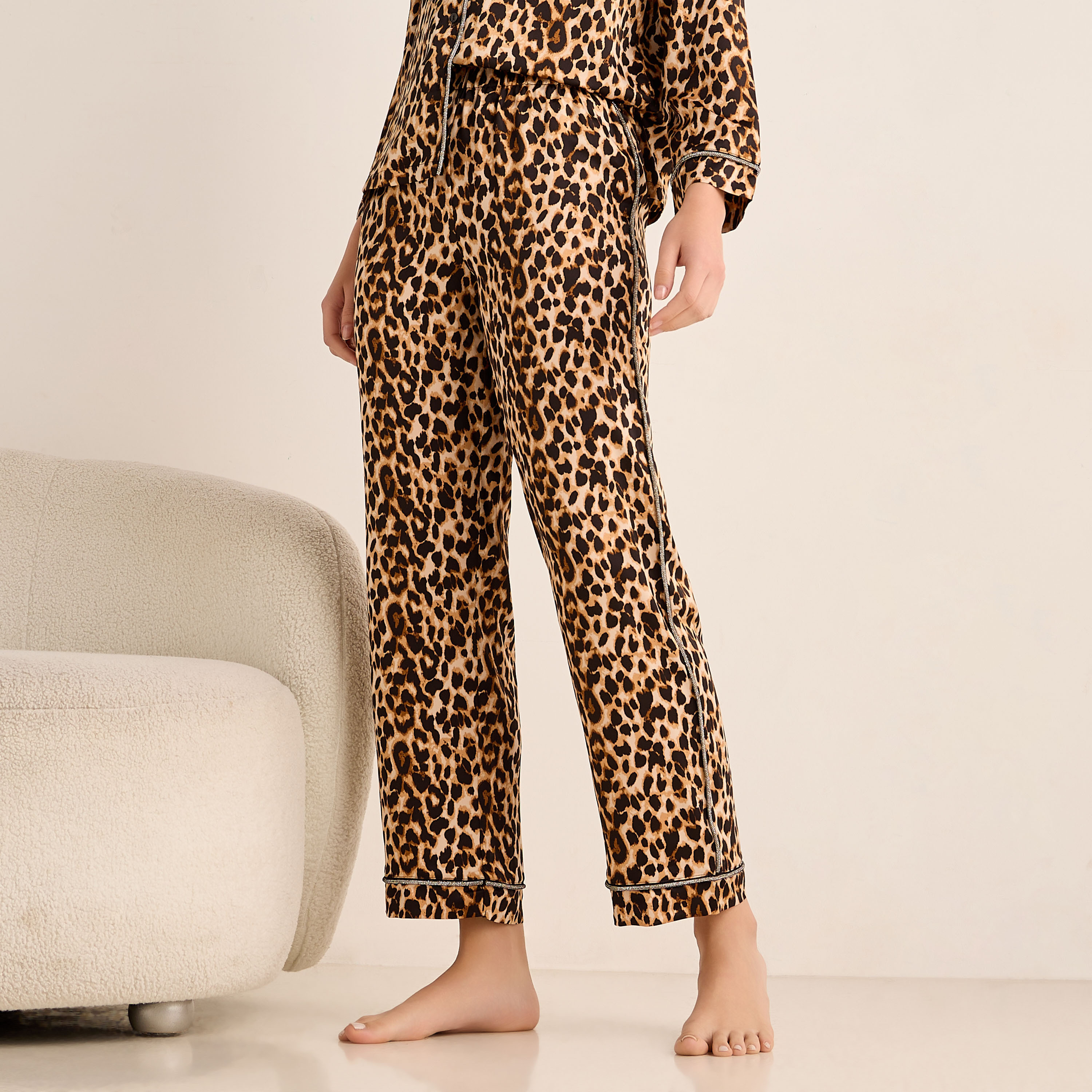 Pyjama Set Button-Down Shirt & Pants Satin-women-clothing-nightwear-pyjamas-longsets-image-4