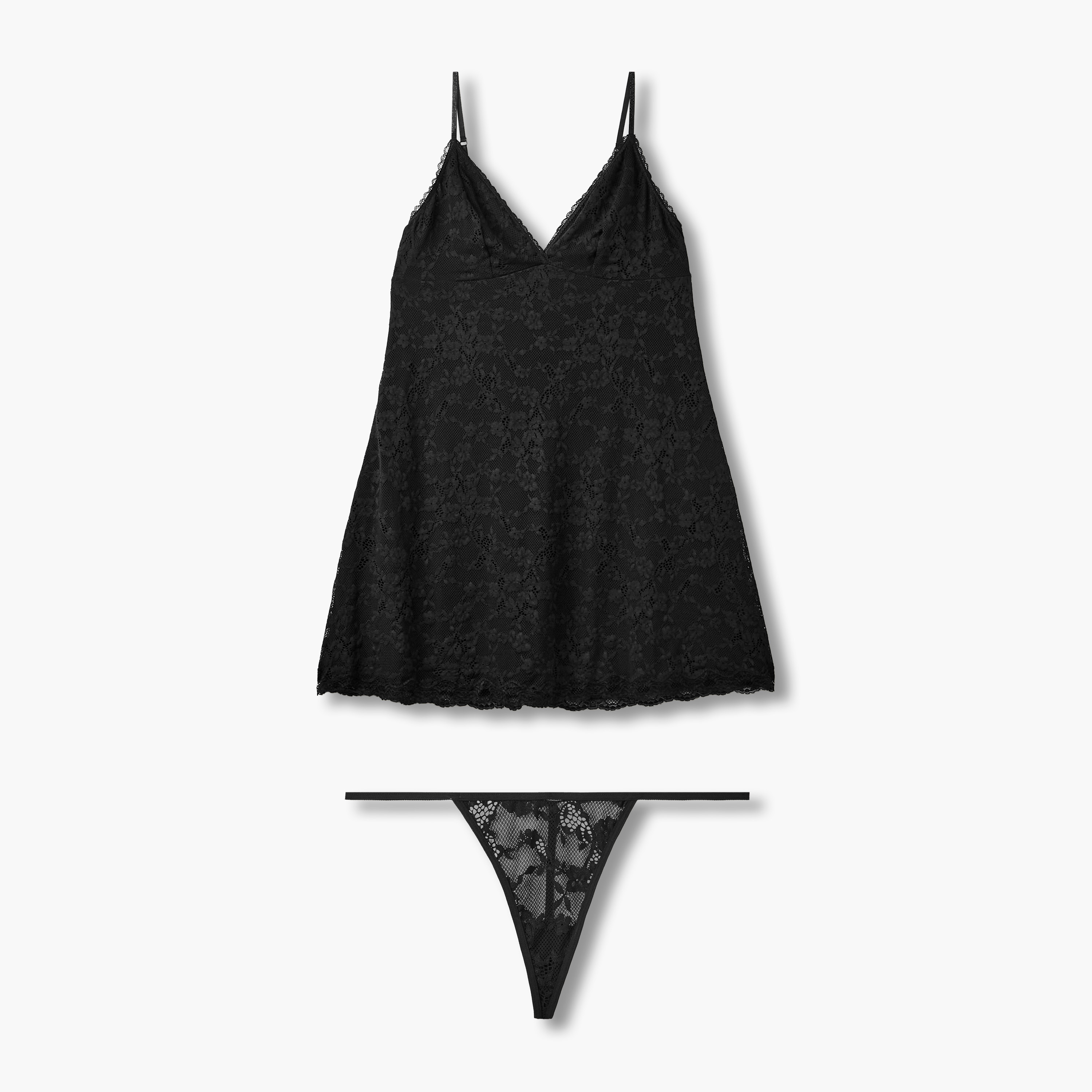 Lace Babydoll with Adjustable Straps-women-clothing-lingerie-babydollsandbodysuits-image-1