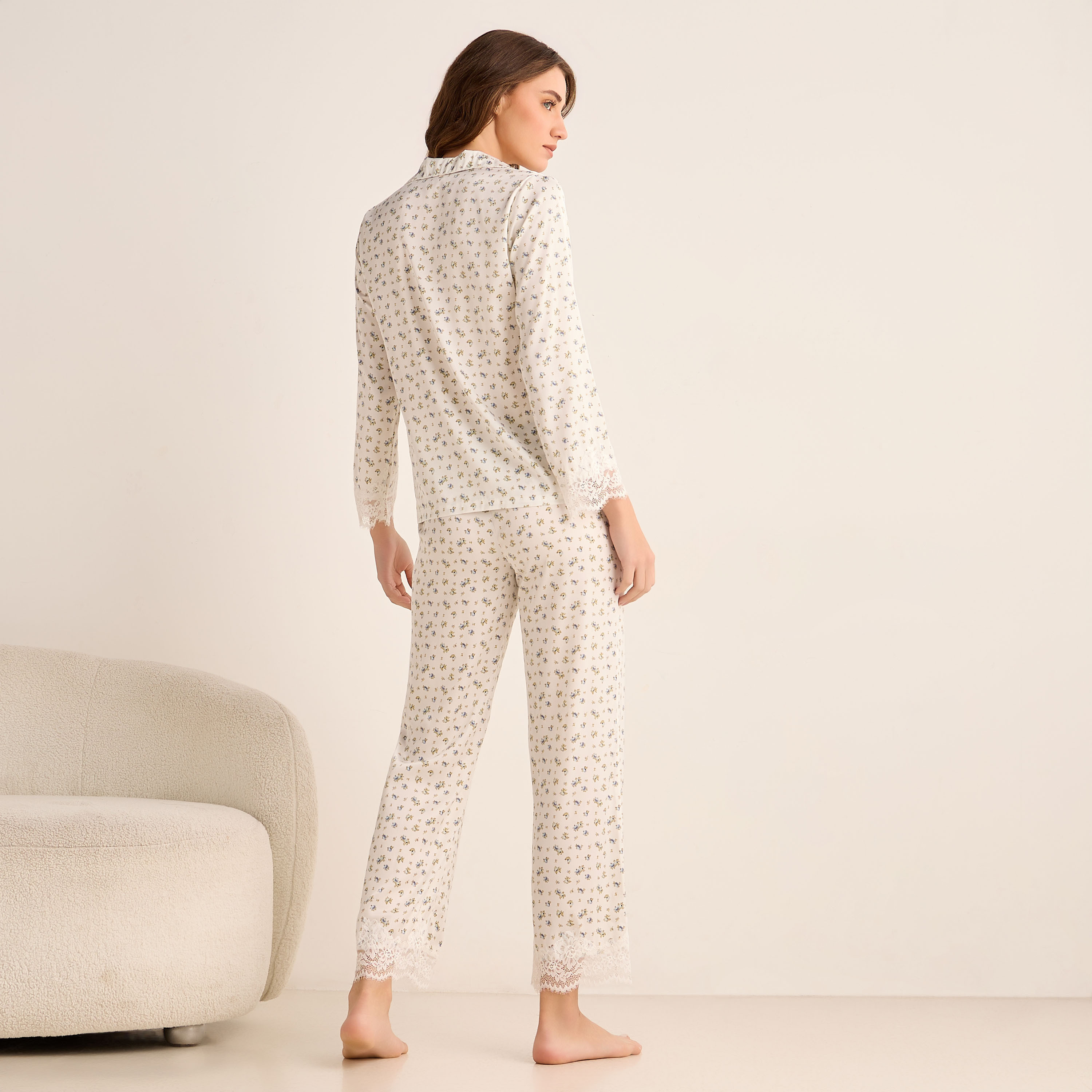 Pyjama Set Button-Down Shirt & Pants Satin-women-clothing-nightwear-pyjamas-longsets-image-3