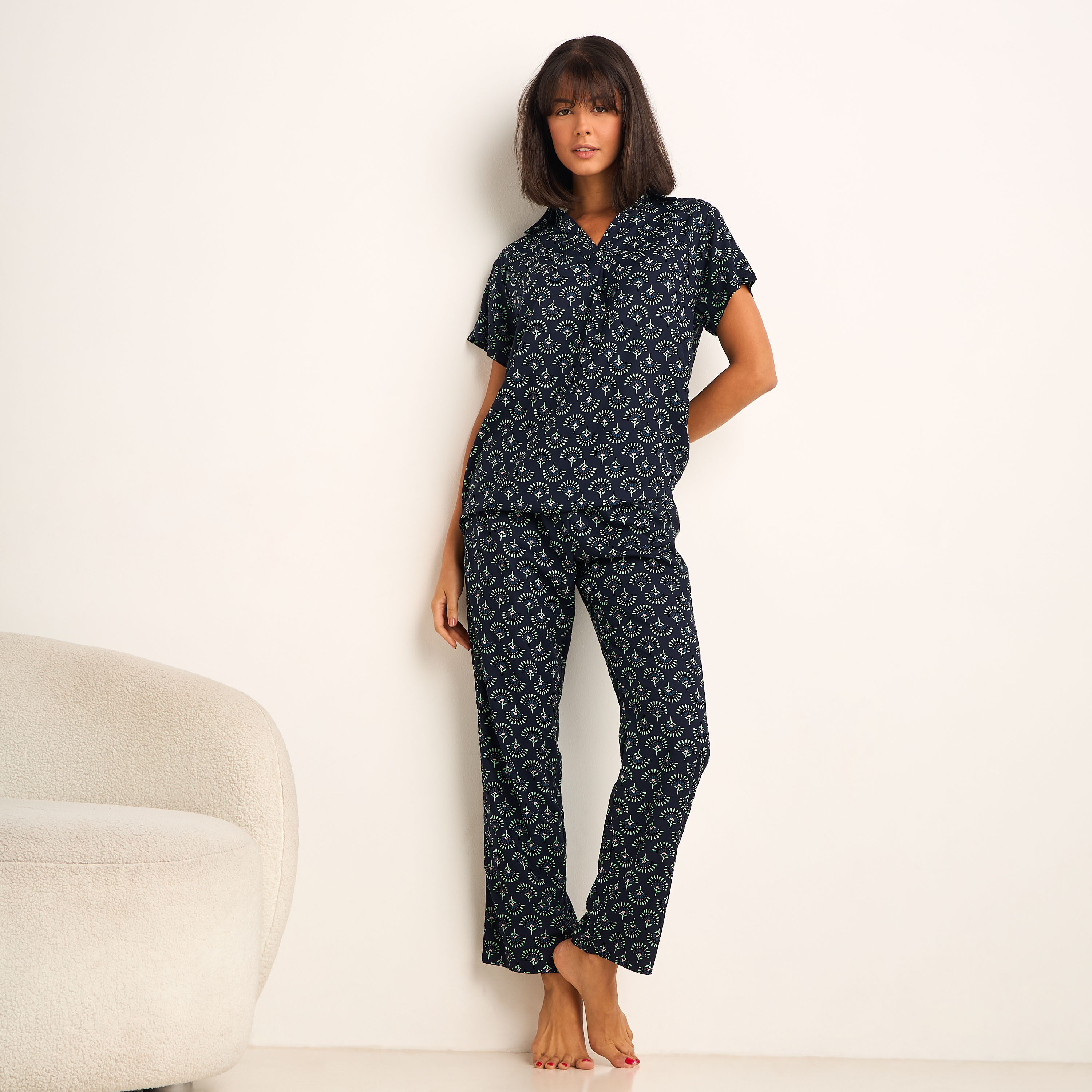 Pyjama Set Top and Pants Viscose-women-clothing-nightwear-pyjamas-longsets-image-1