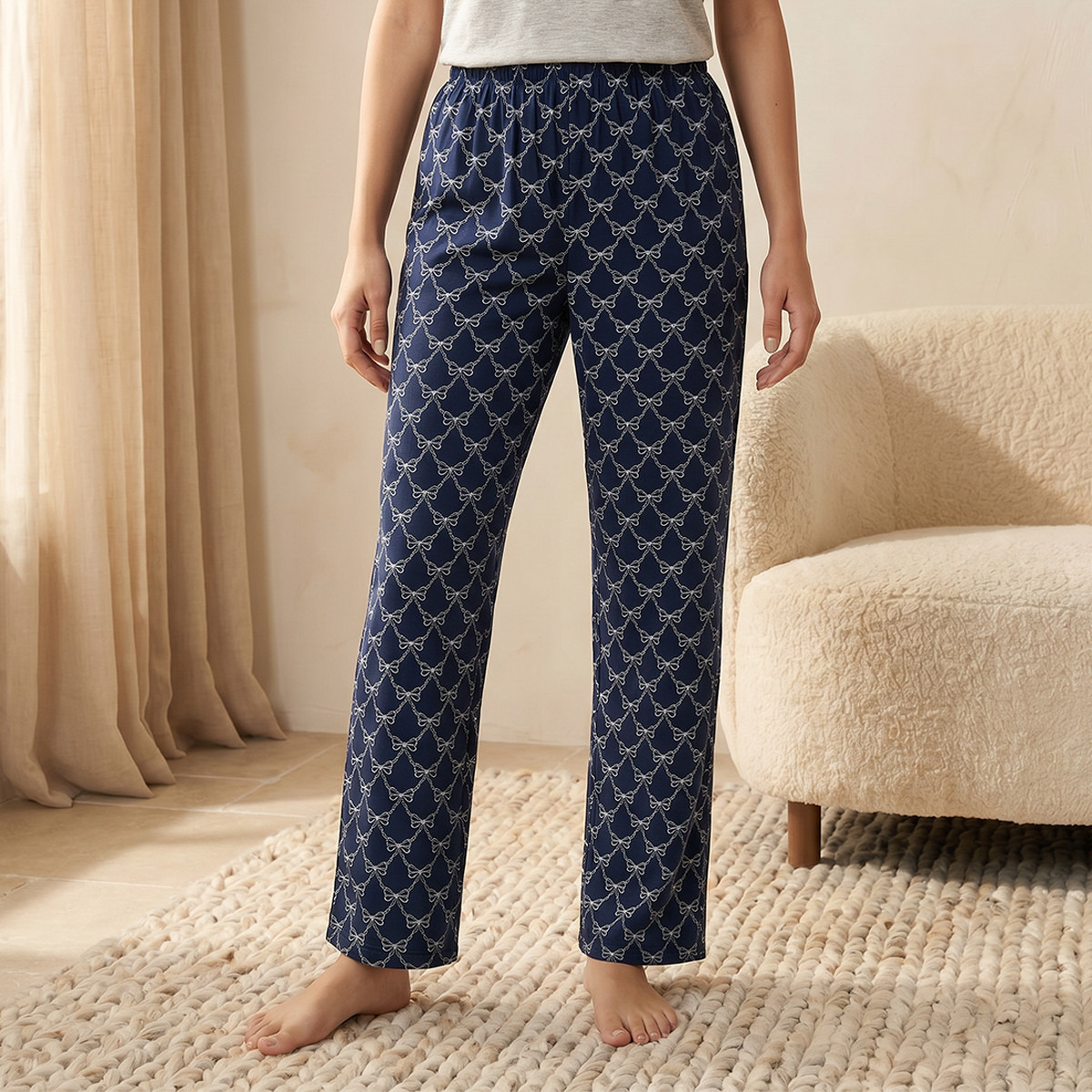 Pyjama Set Printed T-shirt & Trousers Viscose-women-clothing-nightwear-pyjamas-longsets-image-5