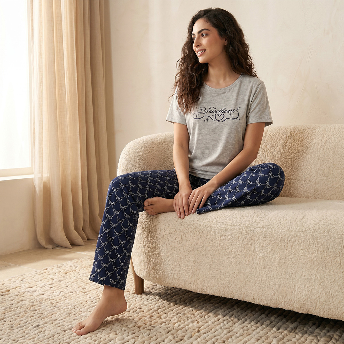 Pyjama Set Printed T-shirt & Trousers Viscose-women-clothing-nightwear-pyjamas-longsets-image-6