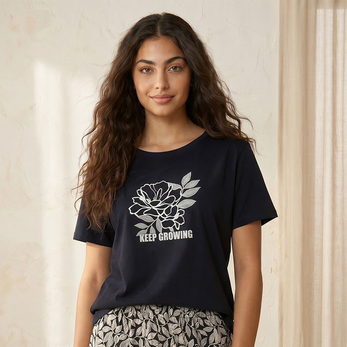 Pyjama Set Printed T-shirt & Trousers Viscose-women-clothing-nightwear-pyjamas-longsets-image-3