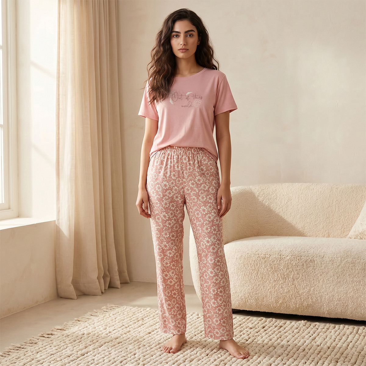 Splash Intimates Pyjama Set T-shirt & Trousers Viscose-women-clothing-nightwear-pyjamas-longsets-image-1