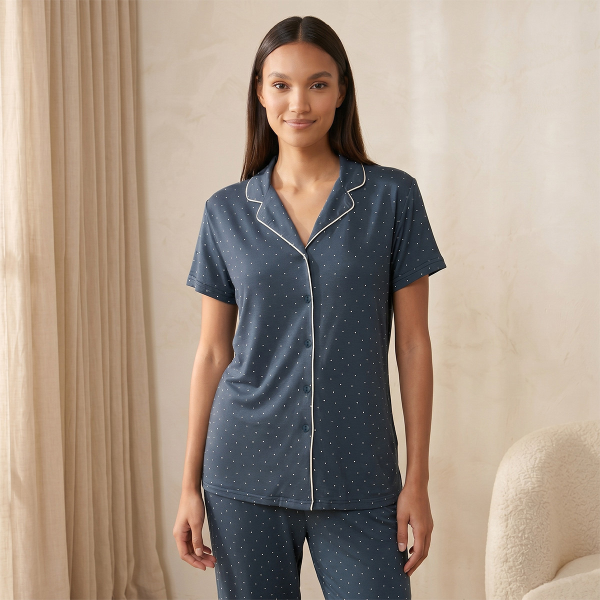 Splash Intimates Pyjama Set Button-Down Shirt & Trousers Viscose-women-clothing-nightwear-pyjamas-longsets-image-3