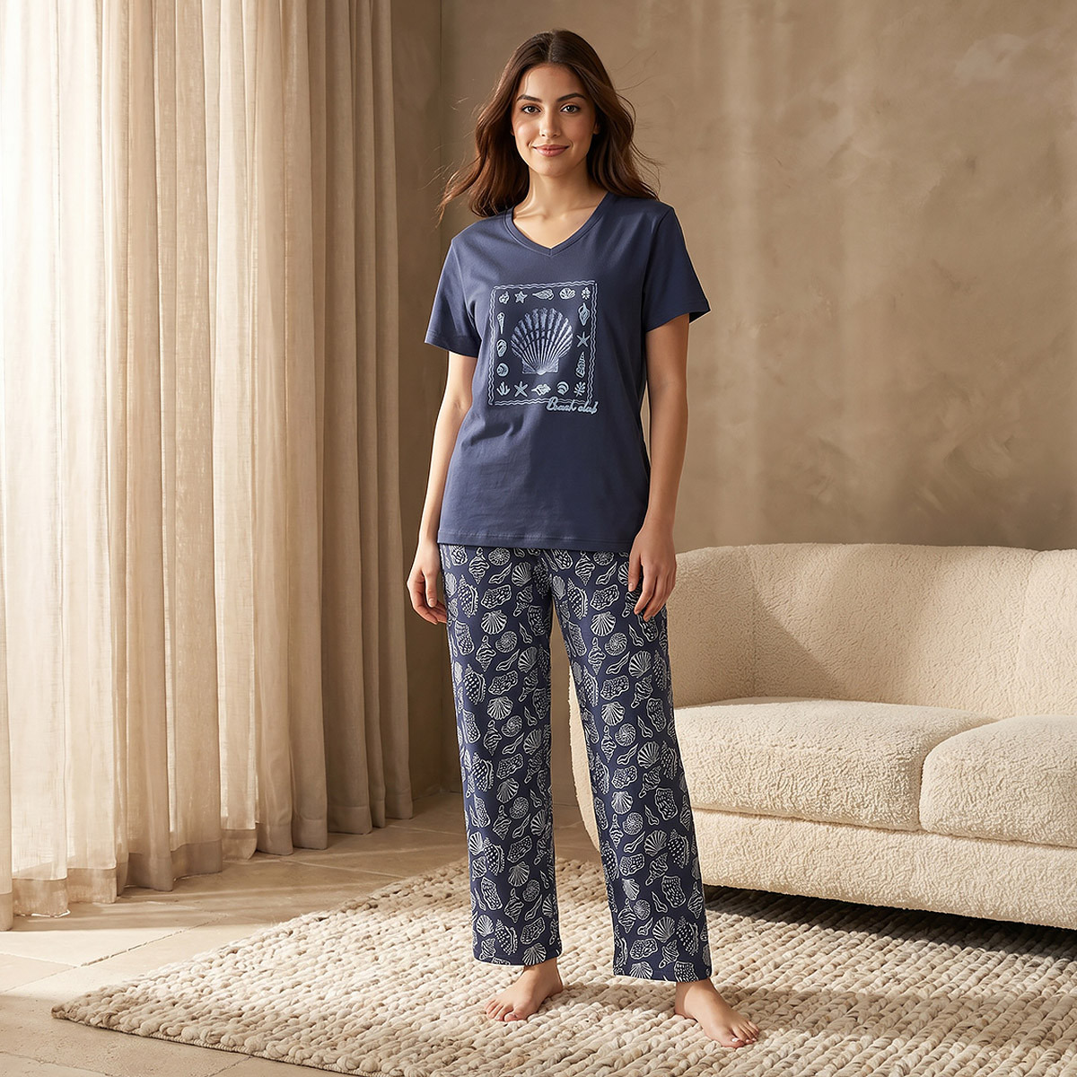 Pyjama Set Top & Trousers Cotton-women-clothing-nightwear-pyjamas-longsets-image-1