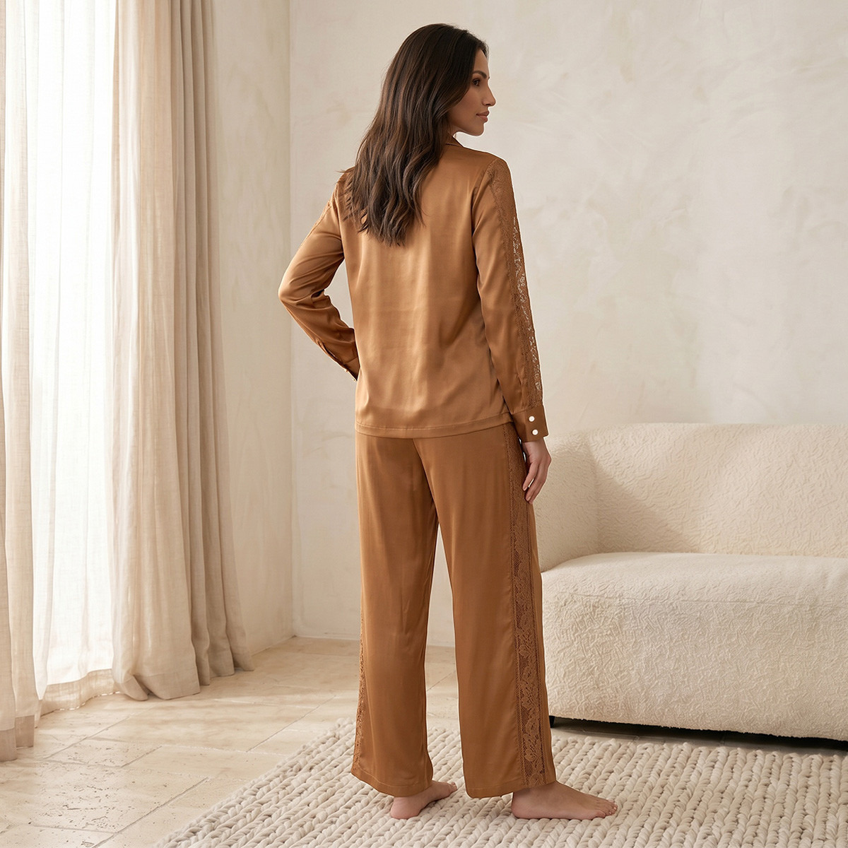 طقم بيجاما قميص وبنطلون بيجاما من سبلاش إنتيميتس-women-clothing-nightwear-pyjamas-longsets-image-4