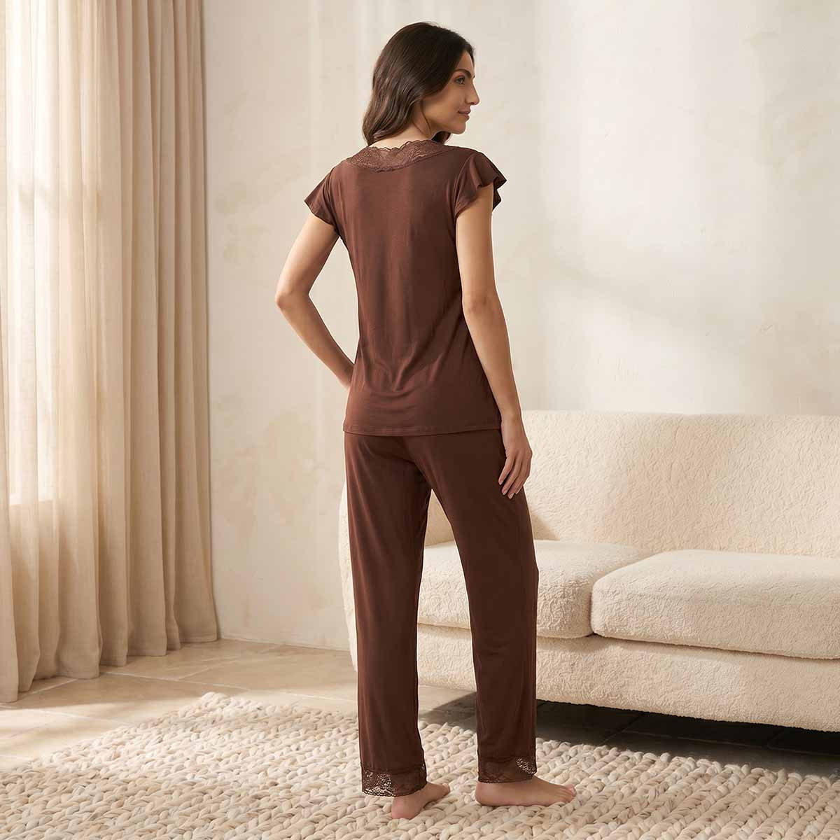 طقم بيجاما فيسكوز بنطلون وبلوزة من سبلاش إنتيميتس-women-clothing-nightwear-pyjamas-longsets-image-4