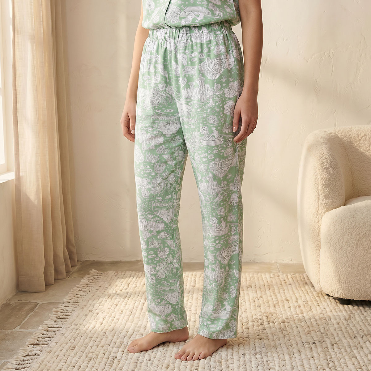 Pyjama Set Button-Down Shirt & Trousers Viscose-women-clothing-nightwear-pyjamas-longsets-image-5