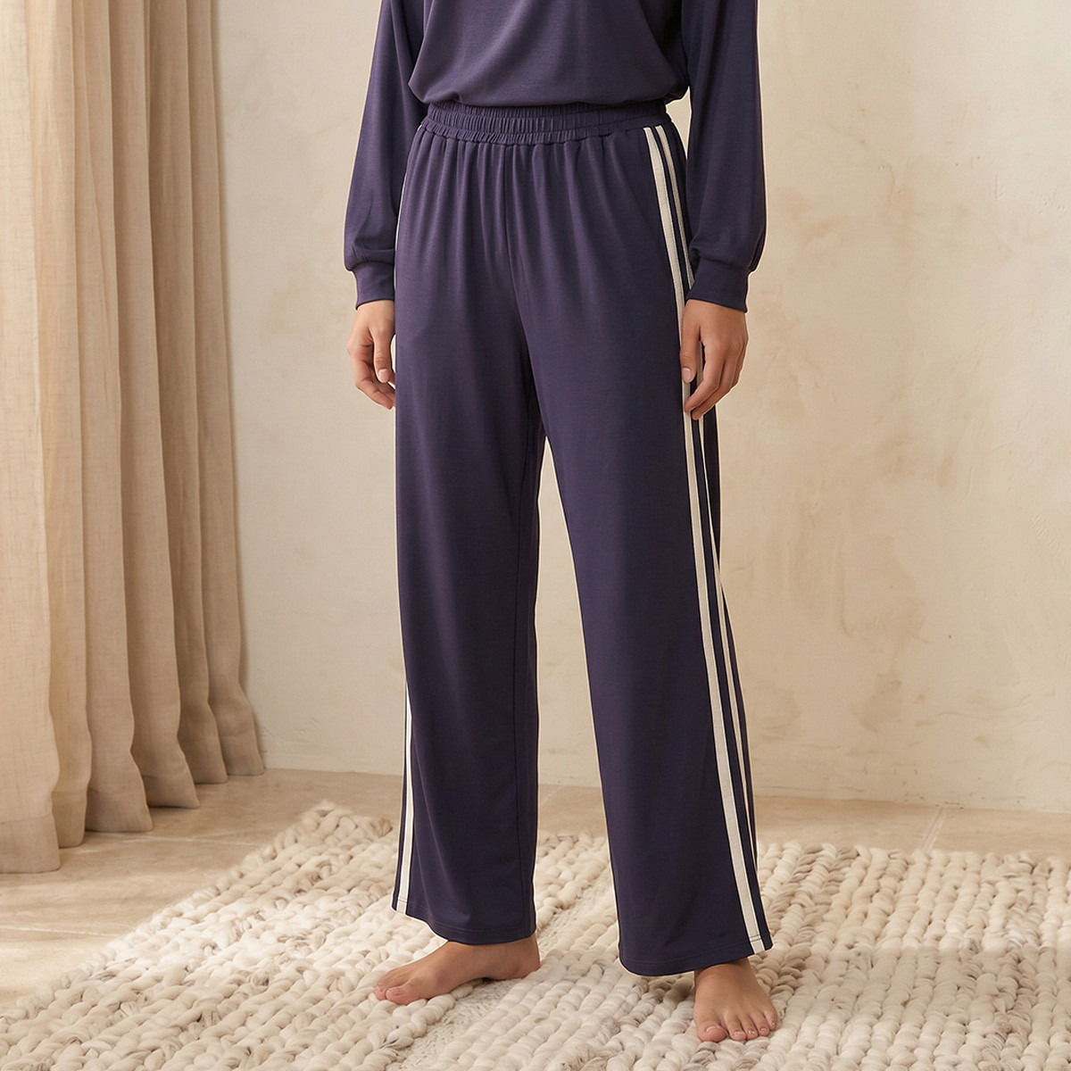 طقم بيجاما فيسكوز بنطلون طويل وتيشيرت بأكمام طويلة من سبلاش إنتيميتس-women-clothing-nightwear-pyjamas-longsets-image-5