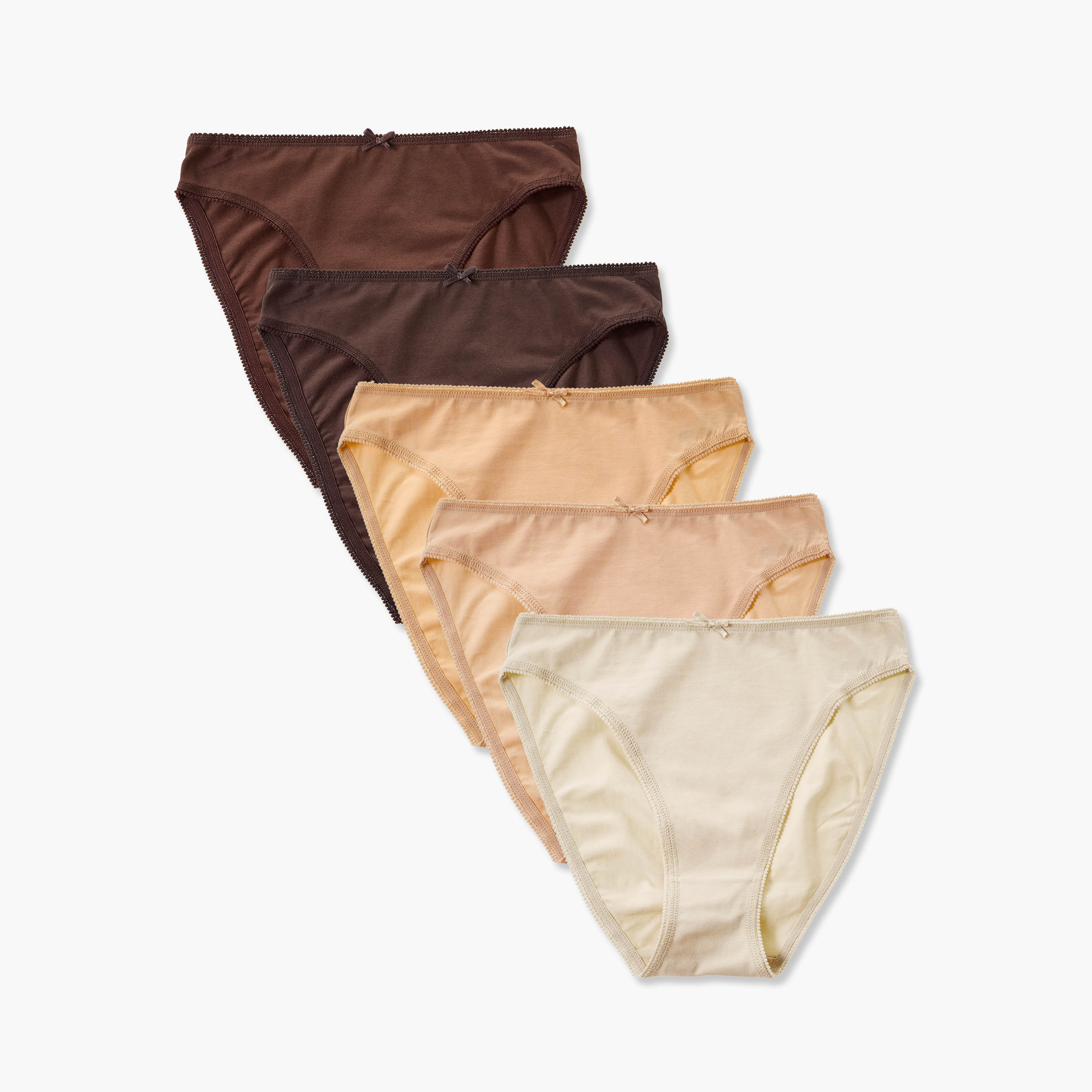 Pack of 5 Splash Intimates Bow Accent Bikini Briefs-women-clothing-plussize-lingerie-panties-image-1