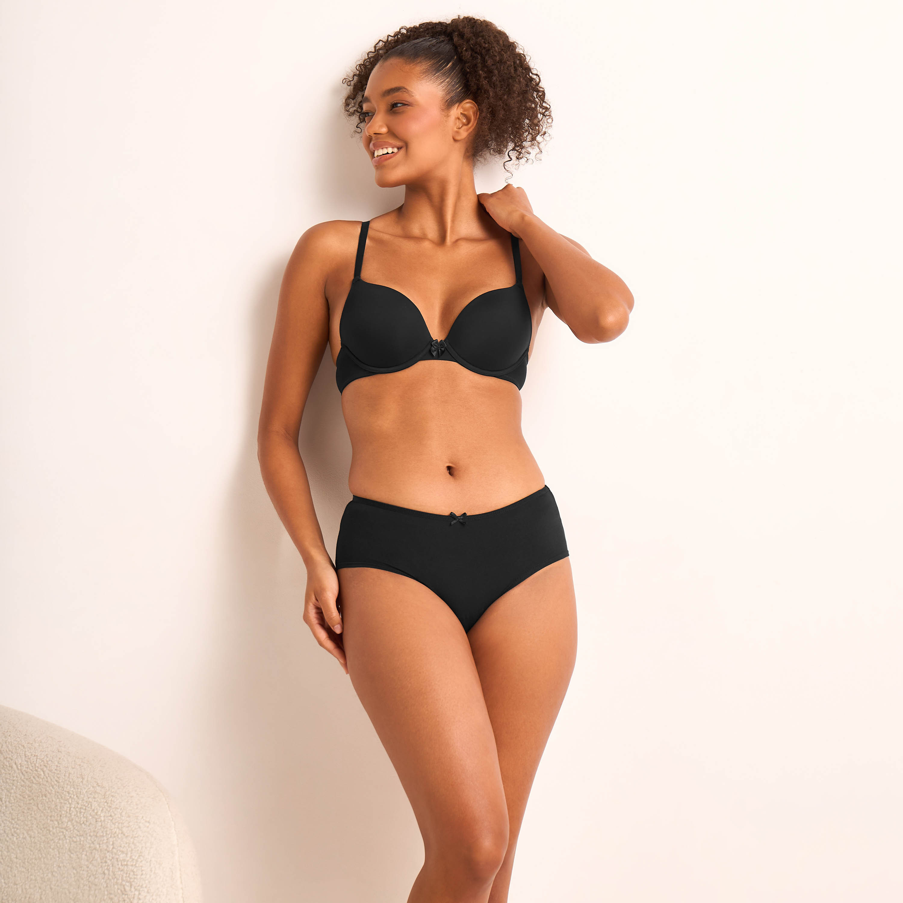 طقم سراويل داخلية بيكيني 5 قطع بزخارف فيونكة-women-clothing-lingerie-panties-image-2