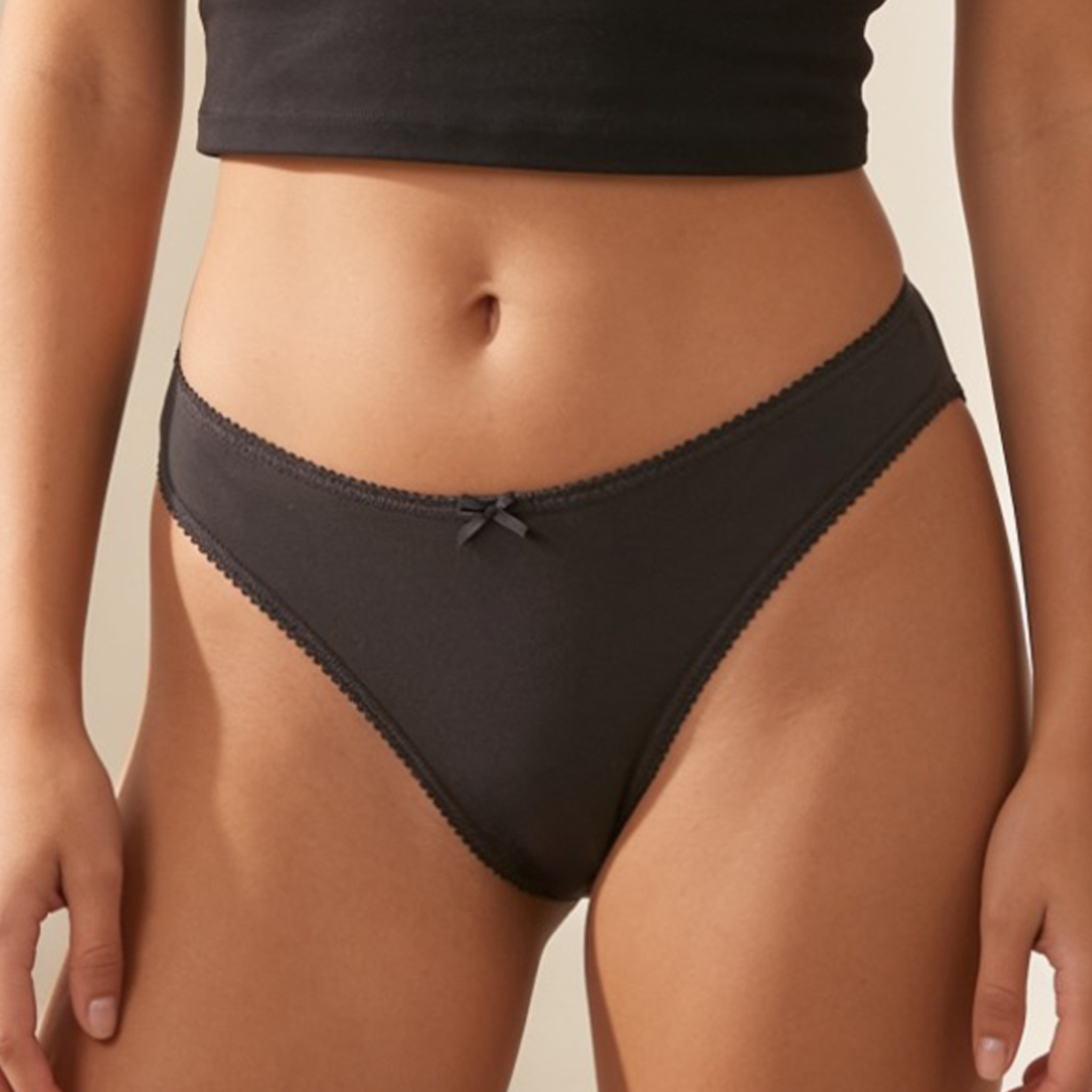 طقم سراويل بيكيني قطنية ناعمة بزينة فيونكة عدد 5 من سبلاش انتيميتس-women-clothing-plussize-lingerie-panties-image-4