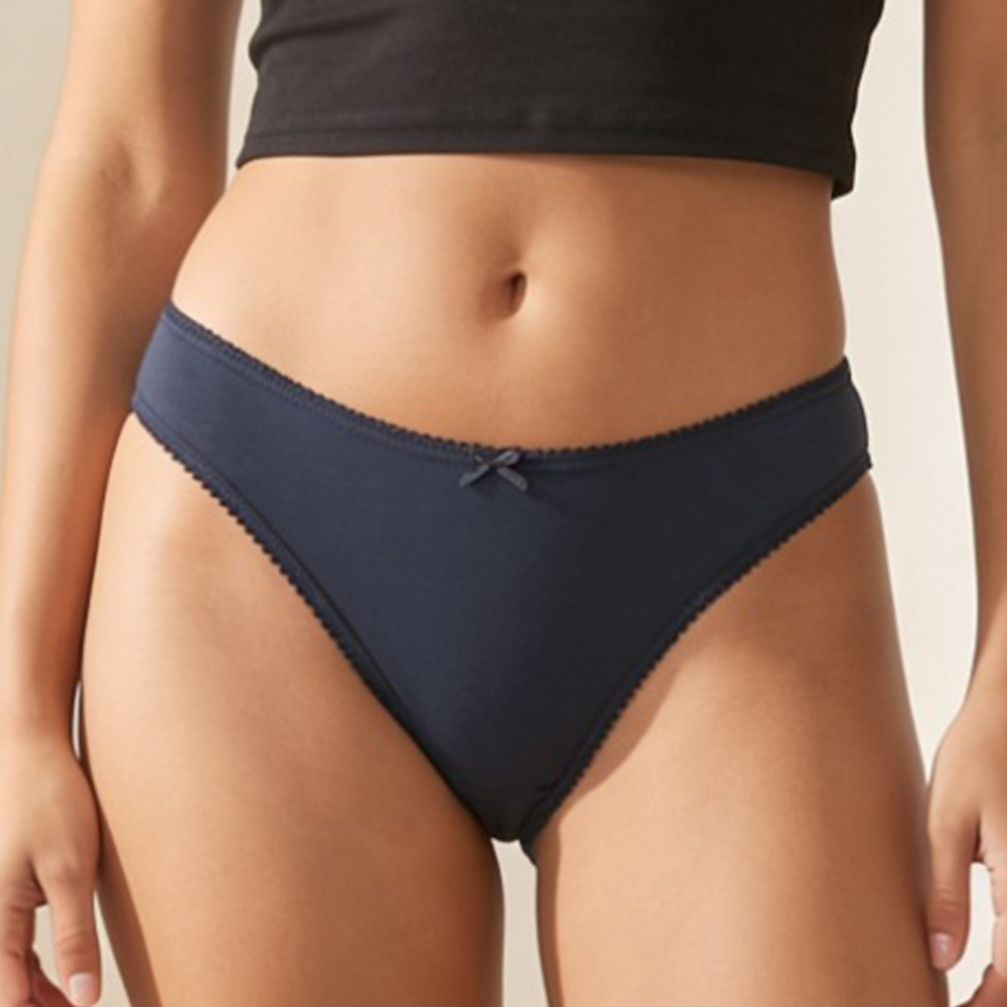 طقم سراويل بيكيني قطنية ناعمة بزينة فيونكة عدد 5 من سبلاش انتيميتس-women-clothing-plussize-lingerie-panties-image-5