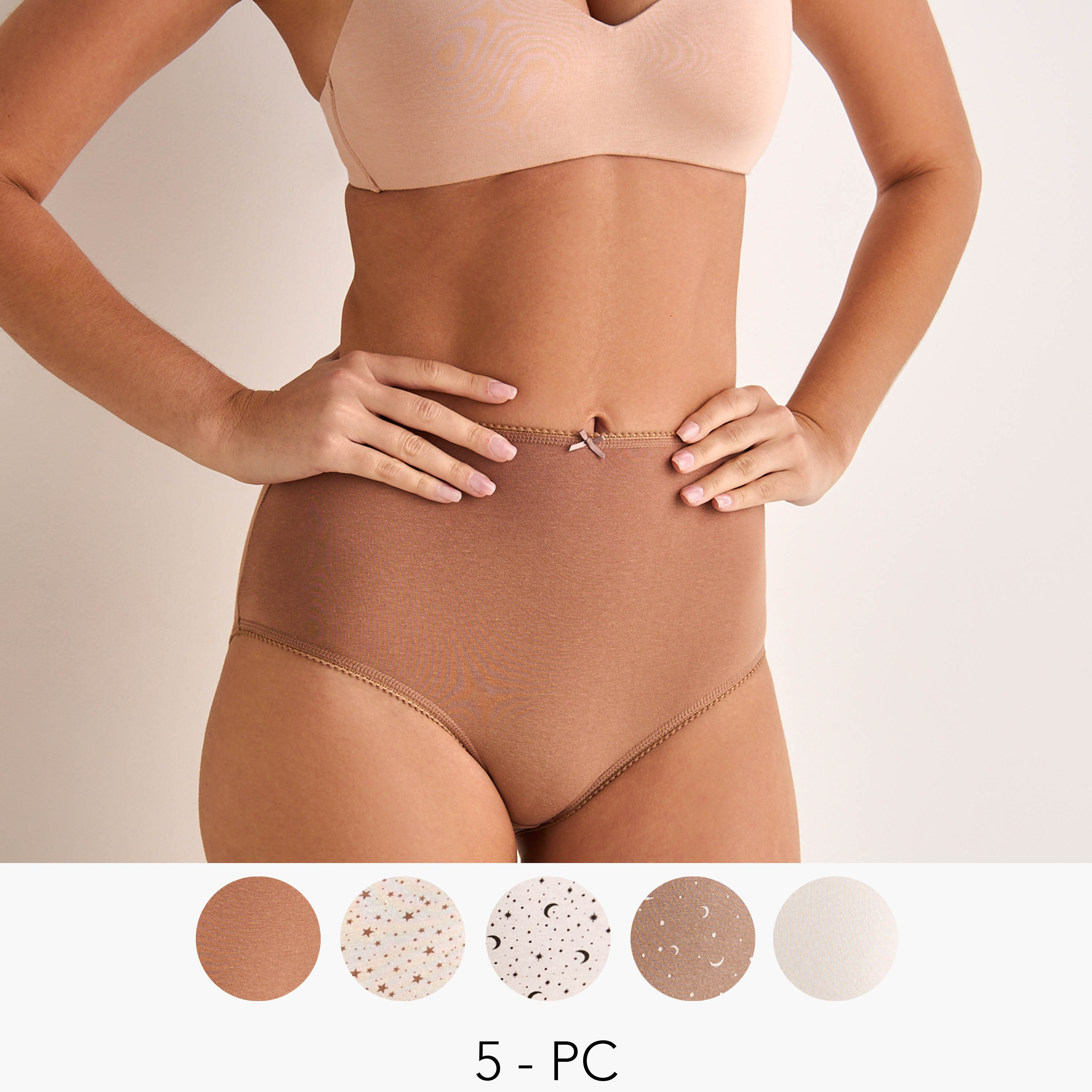 Set of 5 - Splash Intimates Full Briefs High Waist with Assorted Print-women-clothing-plussize-lingerie-panties-image-1