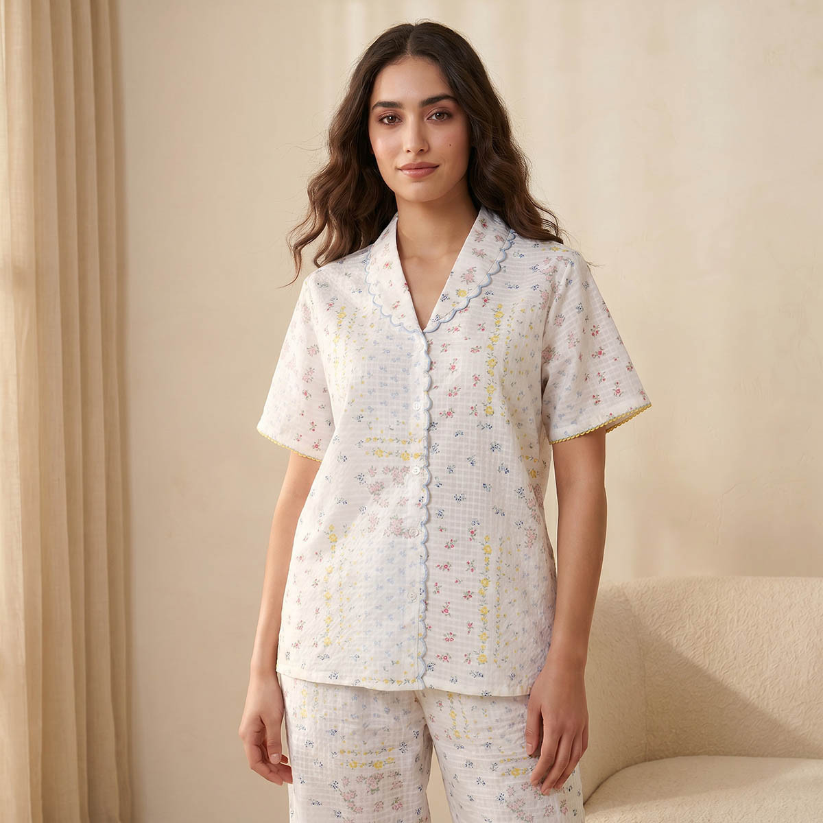 طقم بيجاما قميص وبنطلون إنتمتس من سبلاش-women-clothing-nightwear-pyjamas-longsets-image-3