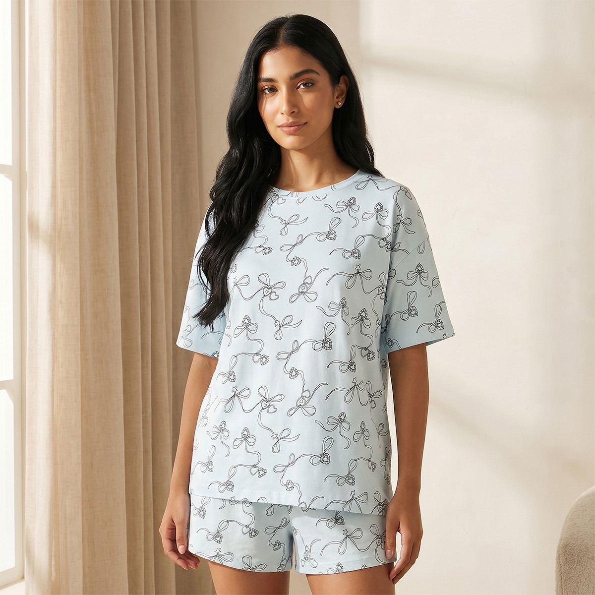 Splash Intimates Pyjama Set Printed T-shirt & Shorts Cotton-women-clothing-nightwear-pyjamas-shortsets-image-3