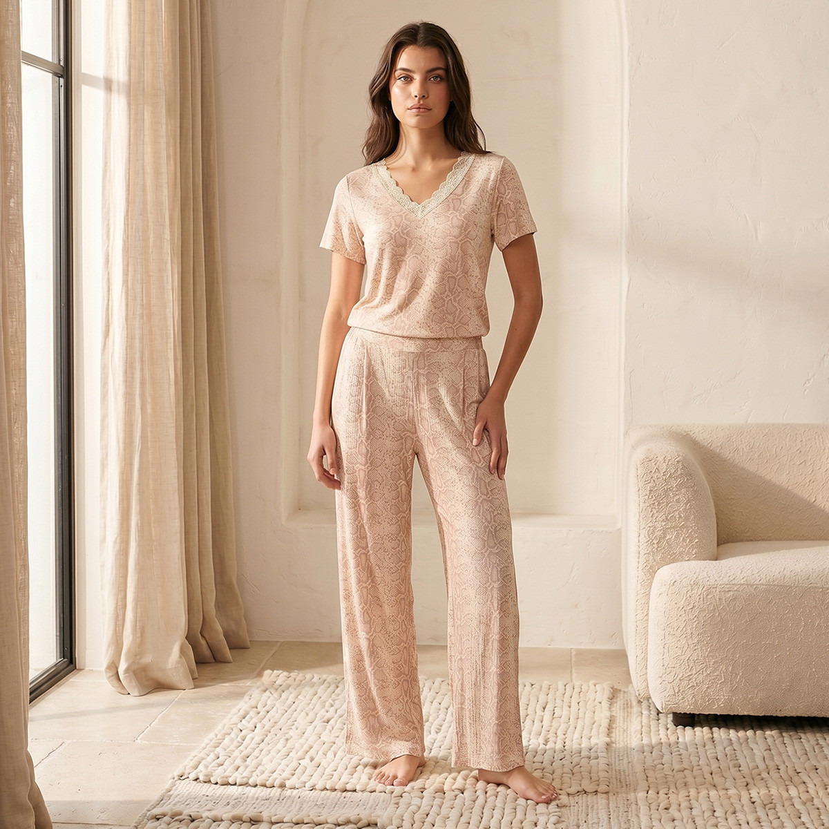 Splash Intimates Pyjama Set Top & Trousers Animal Print-women-clothing-nightwear-pyjamas-longsets-image-1