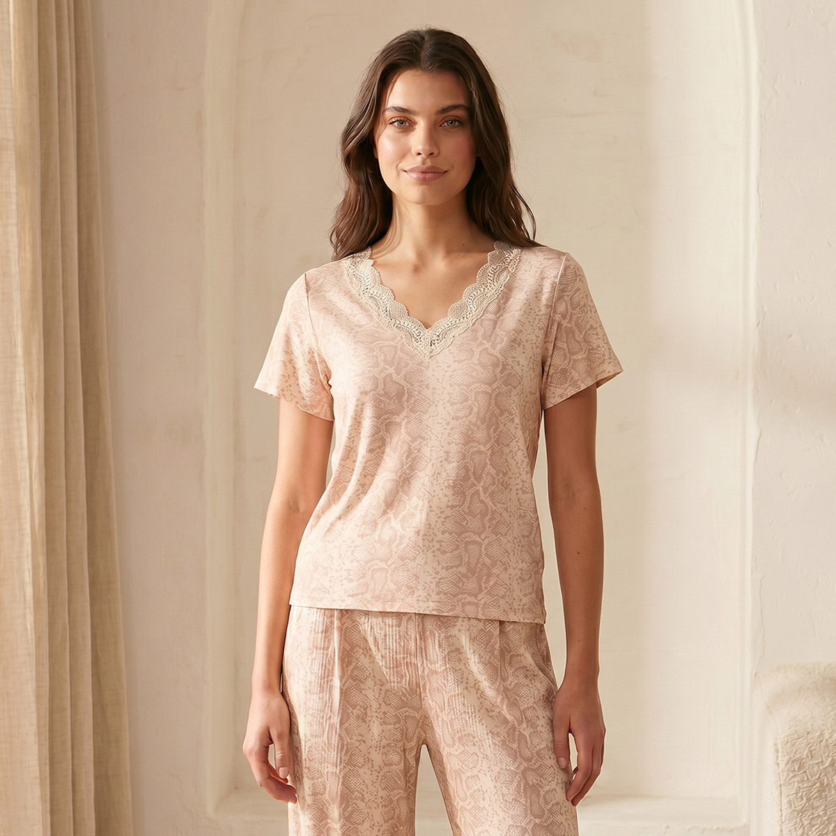 Splash Intimates Pyjama Set Top & Trousers Animal Print-women-clothing-nightwear-pyjamas-longsets-image-3