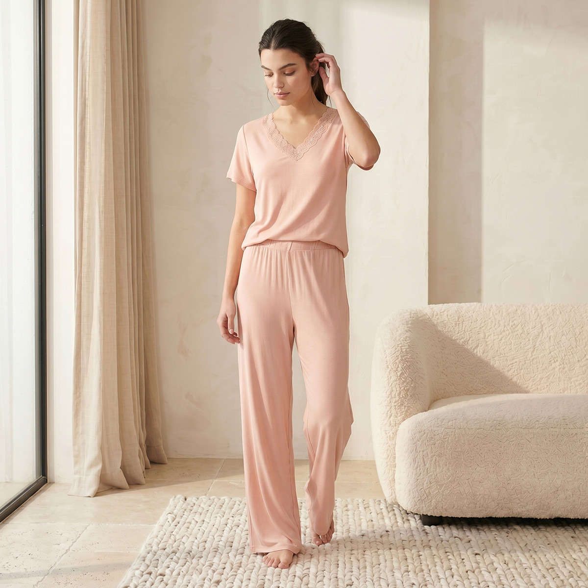 طقم بيجاما بنطلون وبلوزة من سبلاش إنتيميتس-women-clothing-nightwear-pyjamas-longsets-image-1