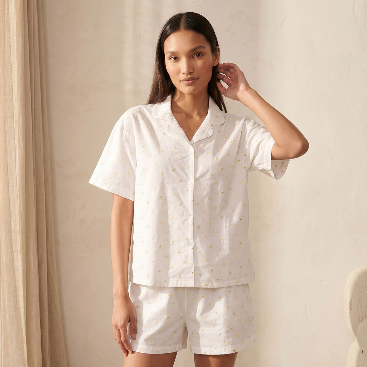 Splash Intimates Pyjama Set Button-Down  Viscose Shirt & Shorts-women-clothing-nightwear-pyjamas-shortsets-image-3