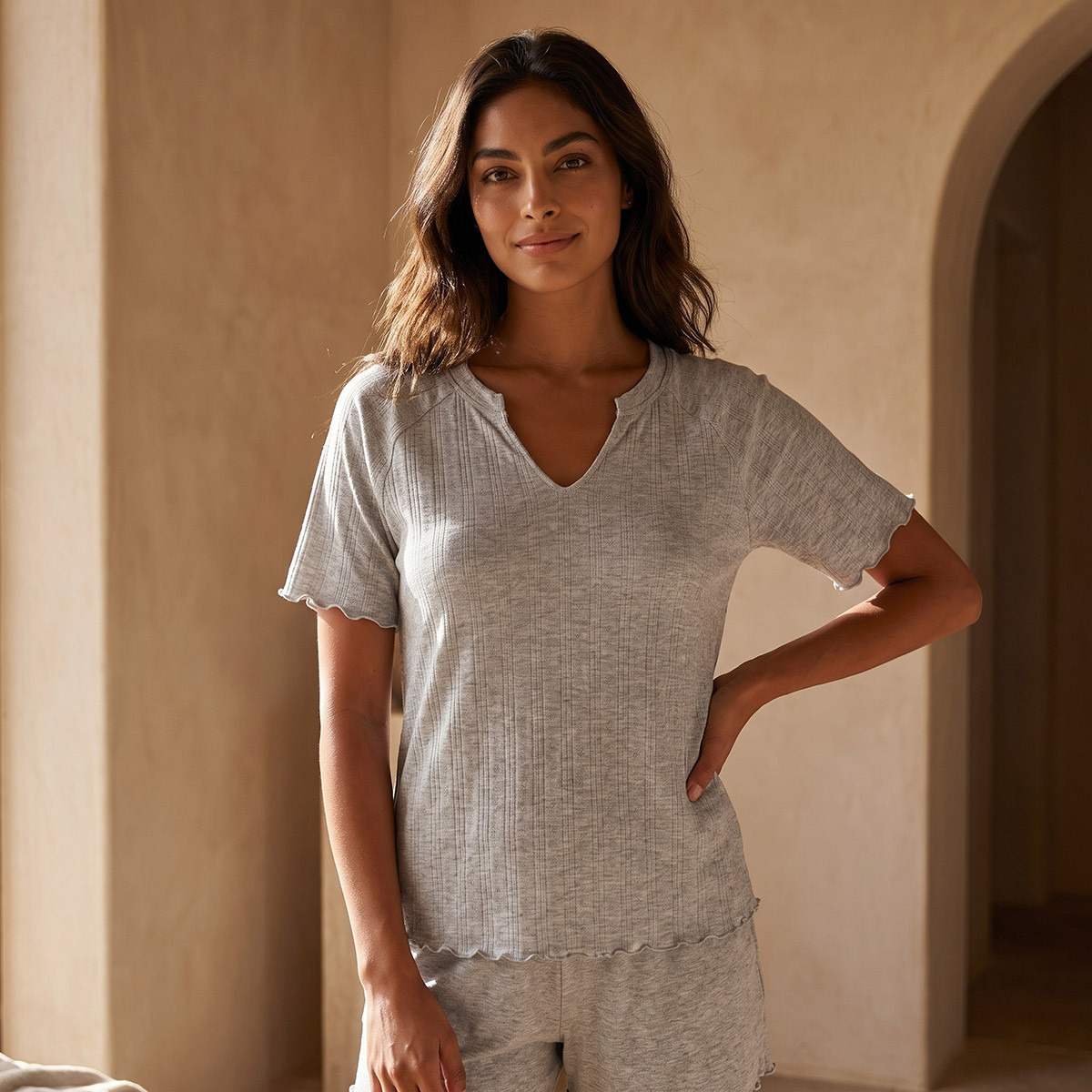 Splash Intimates Pyjama Set V-neck T-shirt & Shorts Pointelle-women-clothing-nightwear-pyjamas-shortsets-image-3