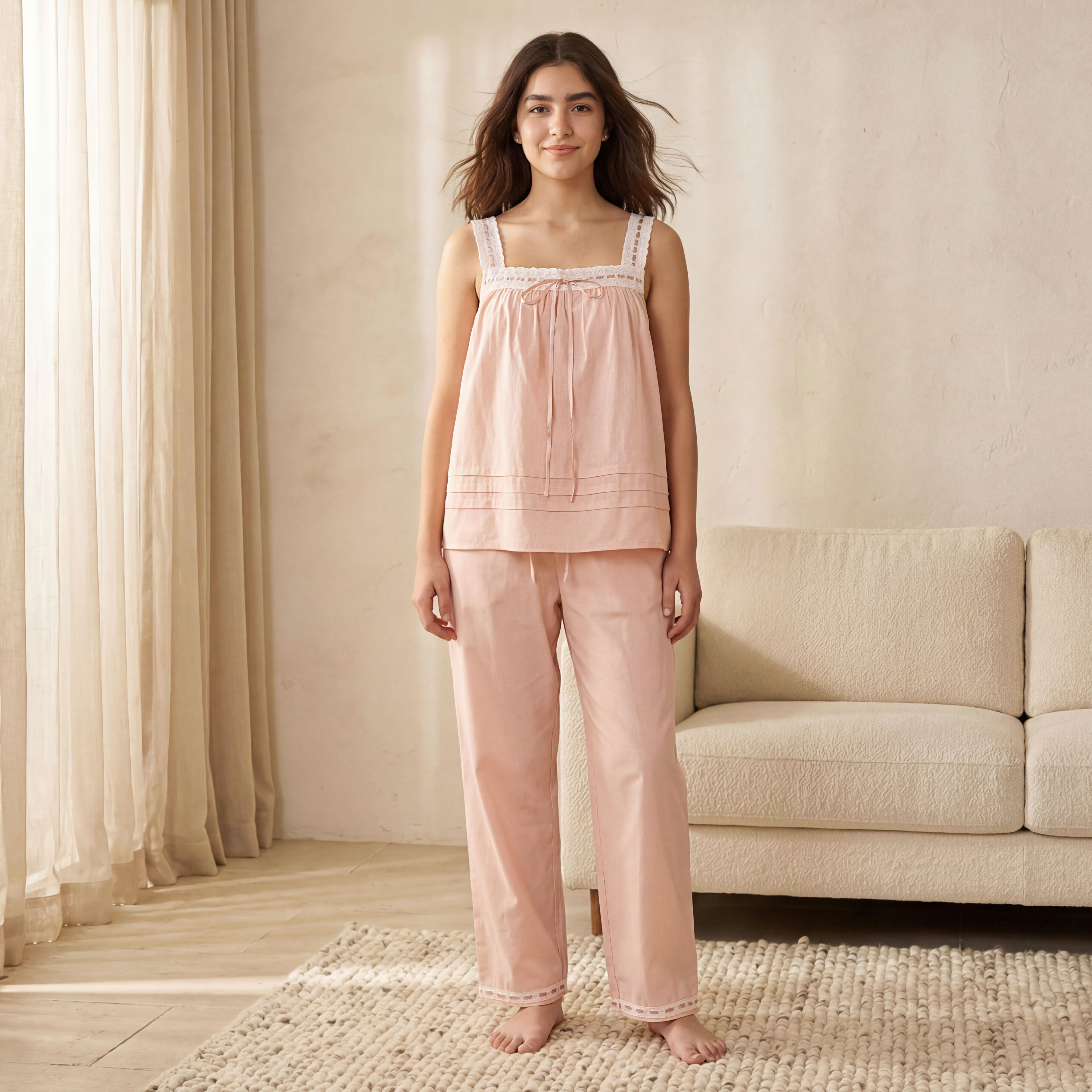 Pyjama Set Sleeveless Top & Trousers-women-clothing-nightwear-pyjamas-longsets-image-3