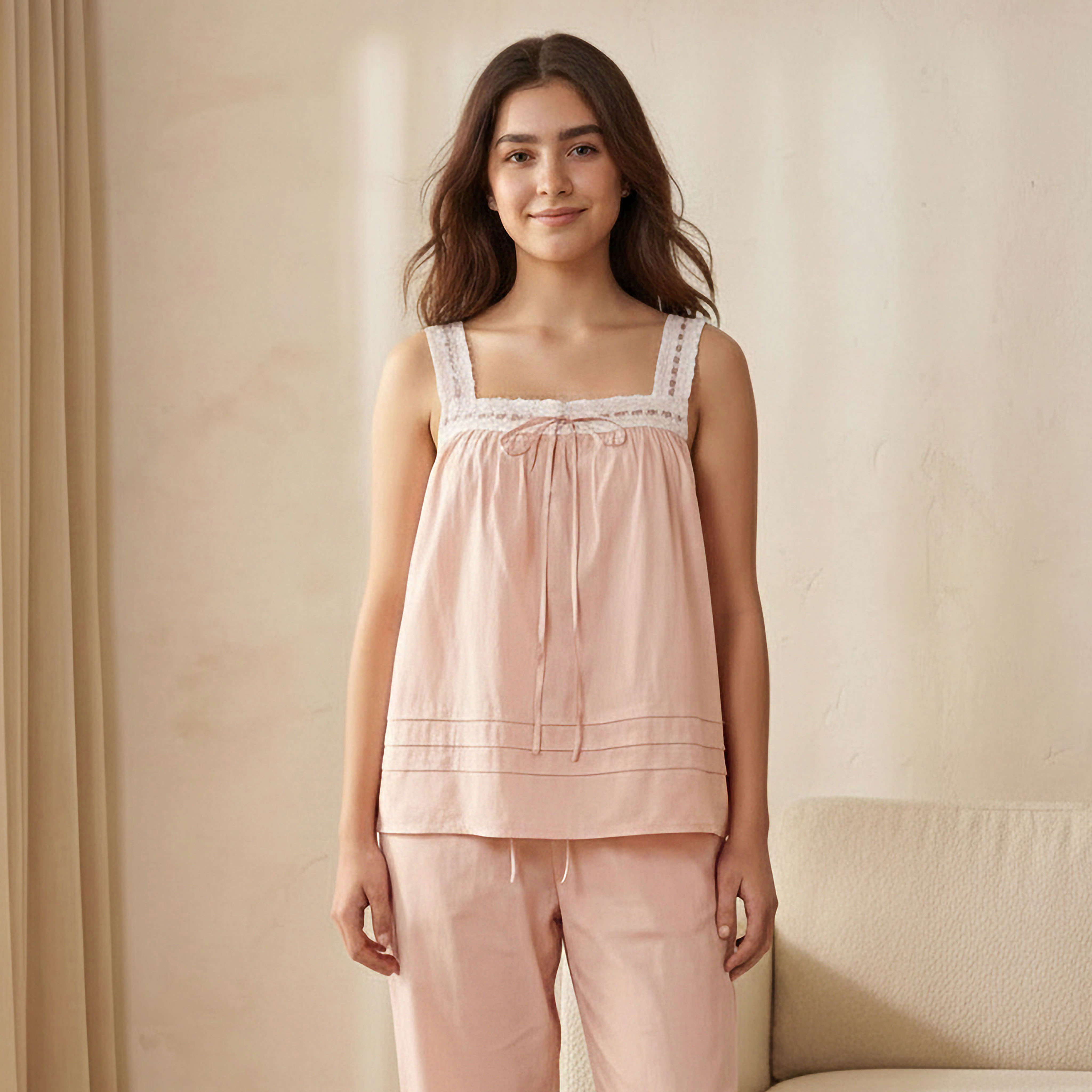 Pyjama Set Sleeveless Top & Trousers-women-clothing-nightwear-pyjamas-longsets-image-4