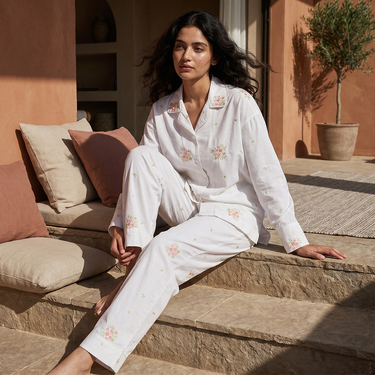 Splash Intimates Pyjama Set Button-Down Shirt & Trousers-women-clothing-nightwear-pyjamas-longsets-image-1