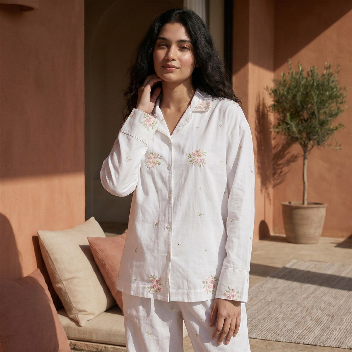 Splash Intimates Pyjama Set Button-Down Shirt & Trousers-women-clothing-nightwear-pyjamas-longsets-image-3